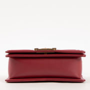 Shop this authentic luxury Chanel Framboise Calfskin Chevron Chanel Boy Small Bag Pre-Loved on Labellov.com