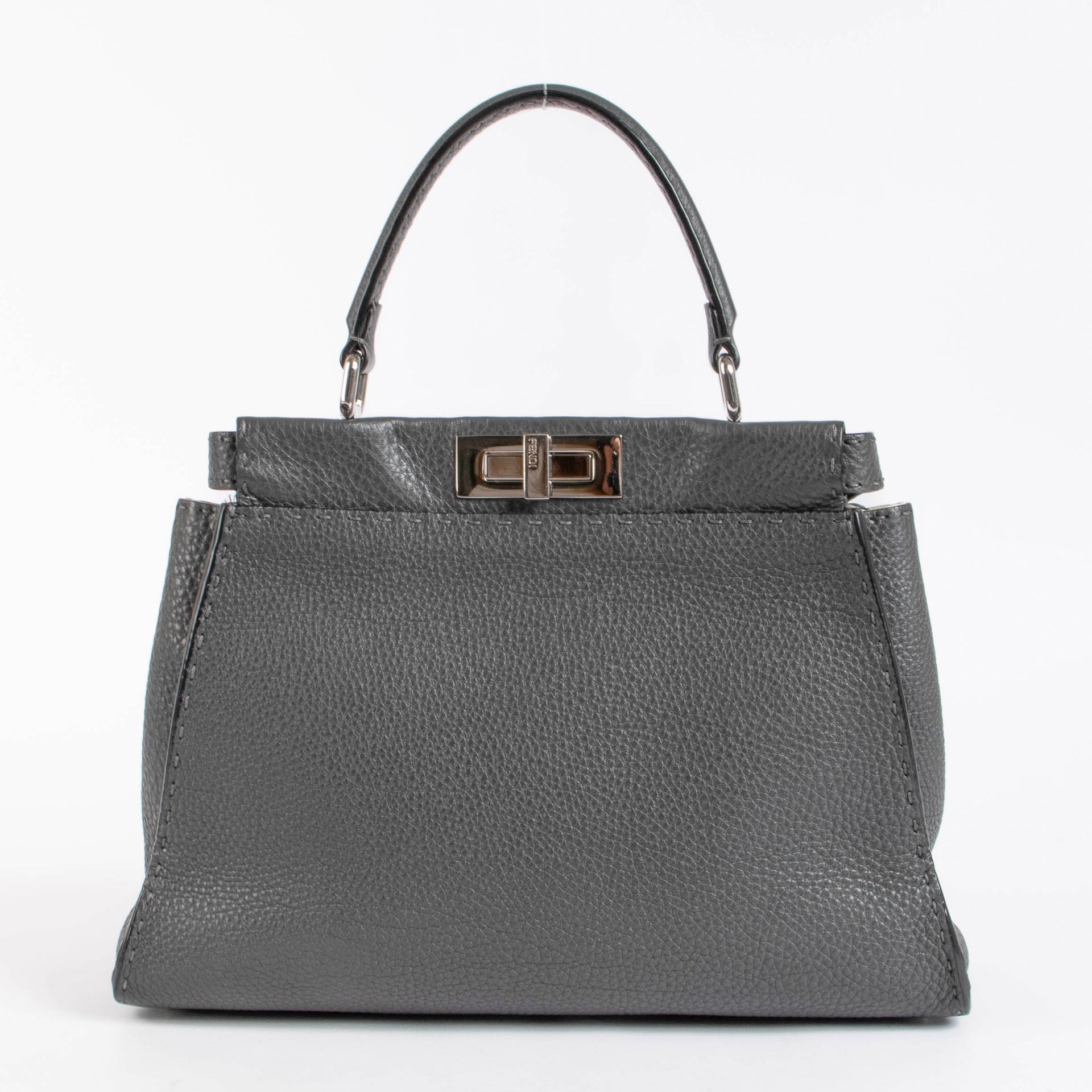 Fendi Grey Selleria Peekaboo Medium Bag
