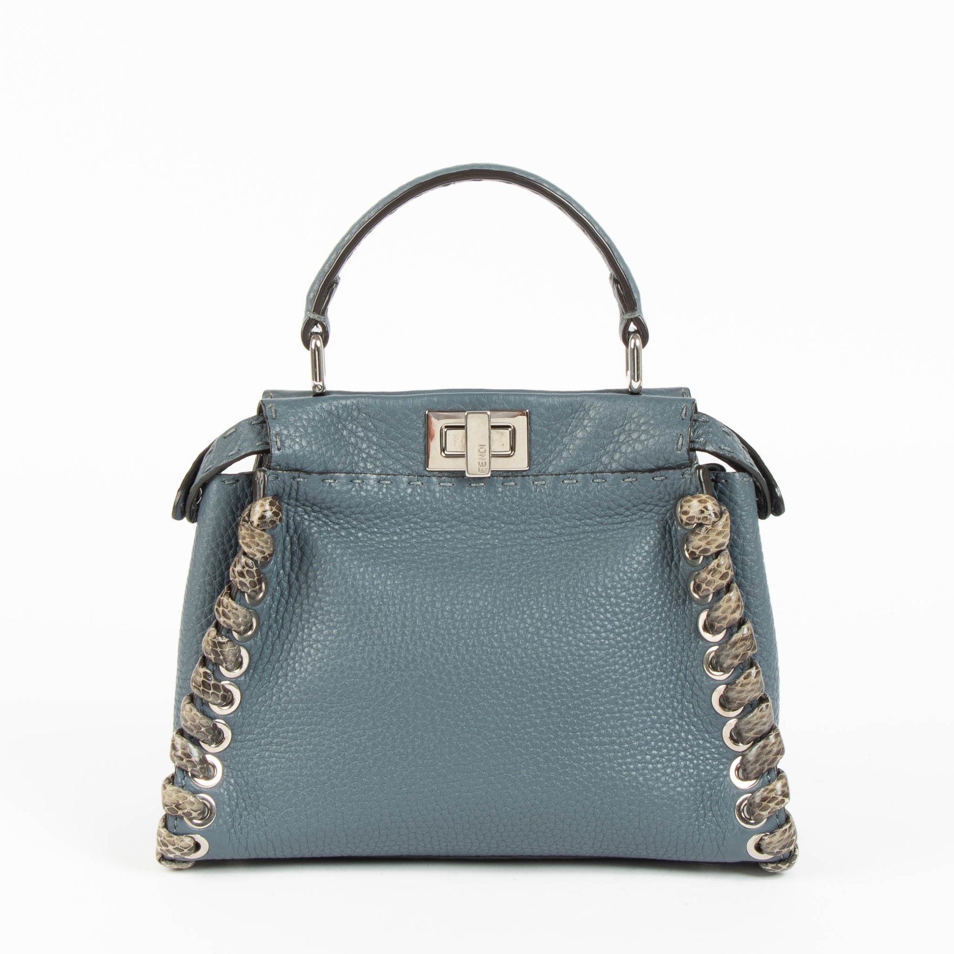 Shop this authentic Fendi Blue/Python Mini Peekaboo Selleria pre-loved on Labellov.com 