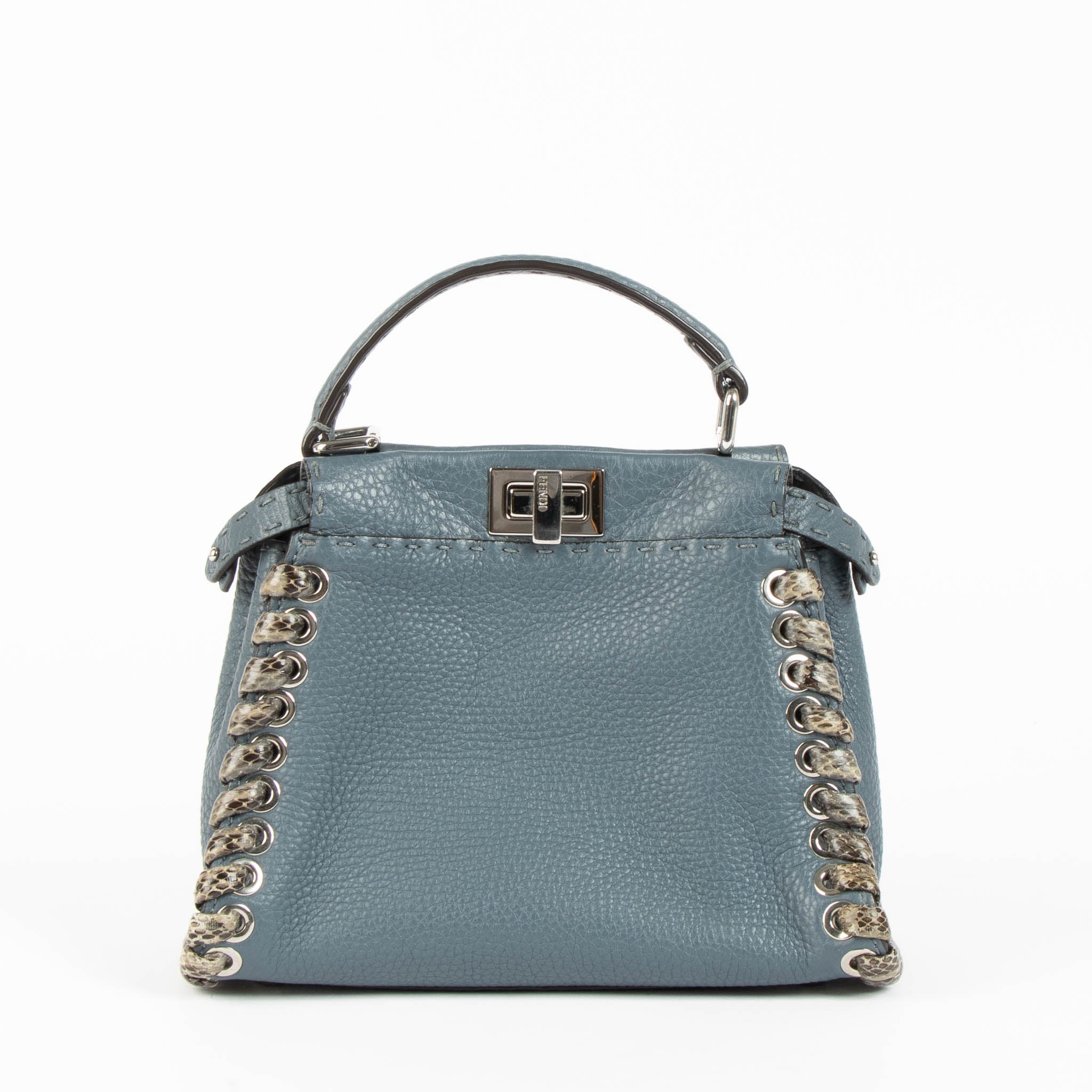 Fendi Blue/Python Mini Peekaboo Selleria Bag – Labellov