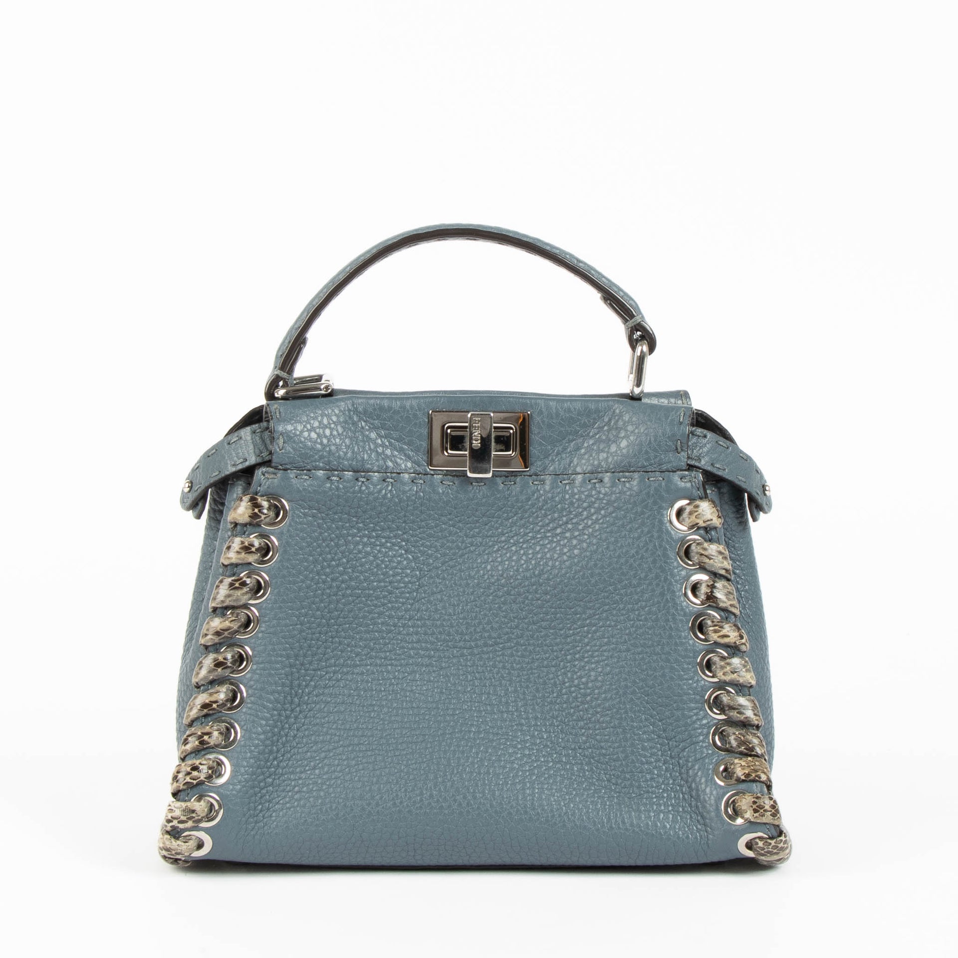 Shop this authentic Fendi Blue/Python Mini Peekaboo Selleria pre-loved on Labellov.com 