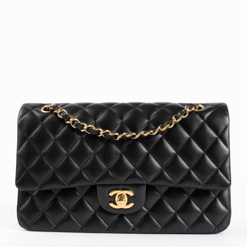 Chanel Black Lambskin Medium Classic Flap 11.12 Bag