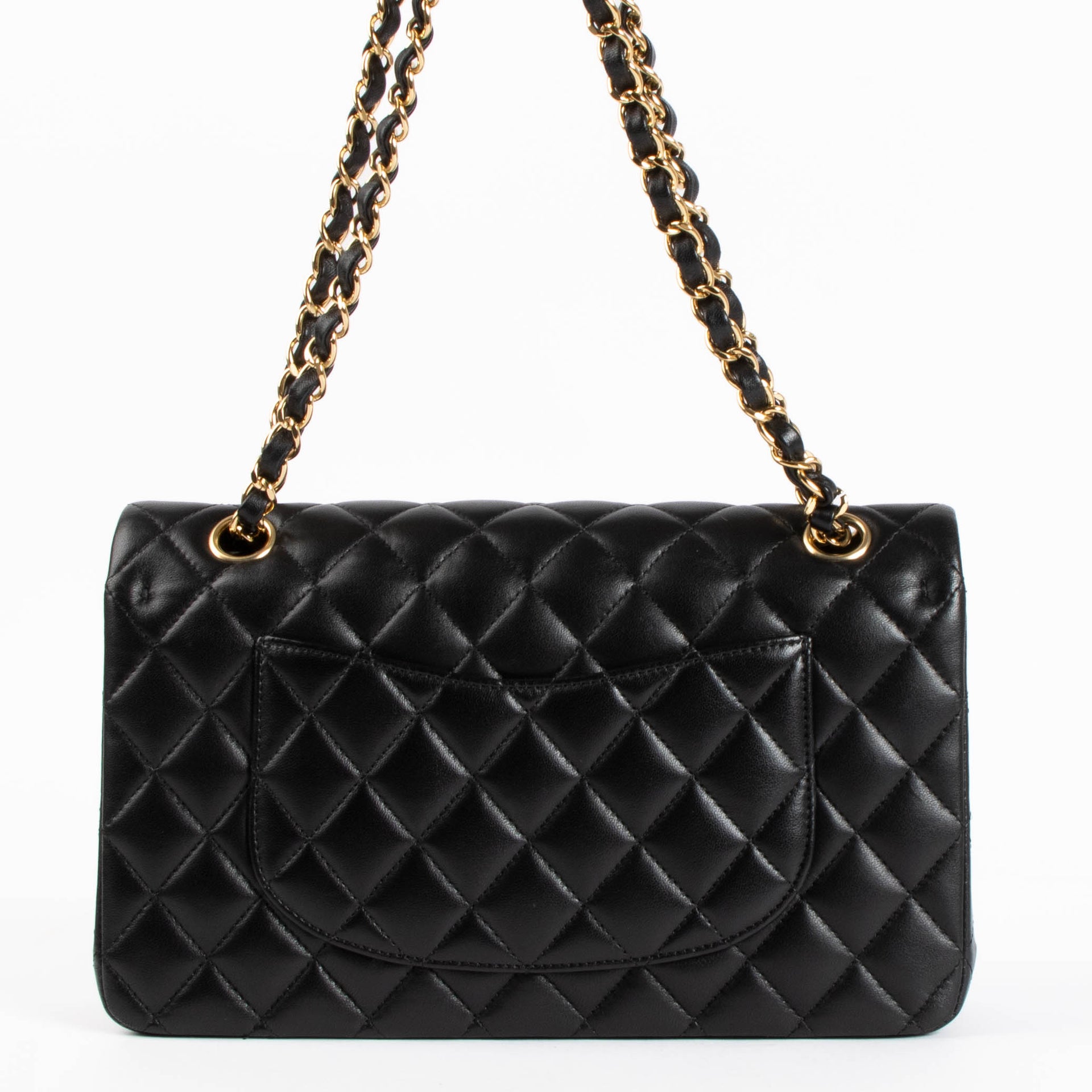 Chanel Black Lambskin Medium Classic Flap 11.12 Bag