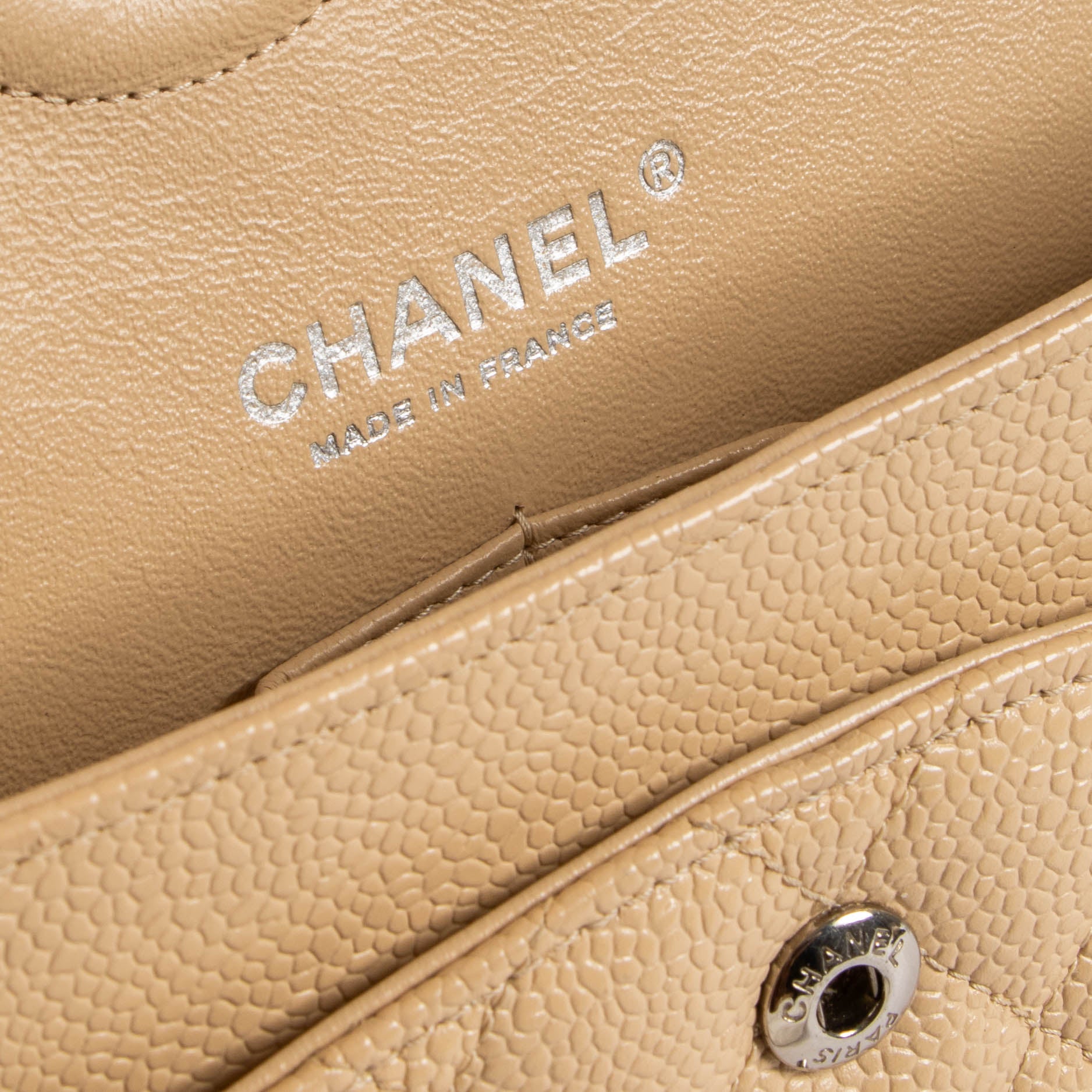 Chanel Beige Caviar Medium Classic Flap 11.12 Bag