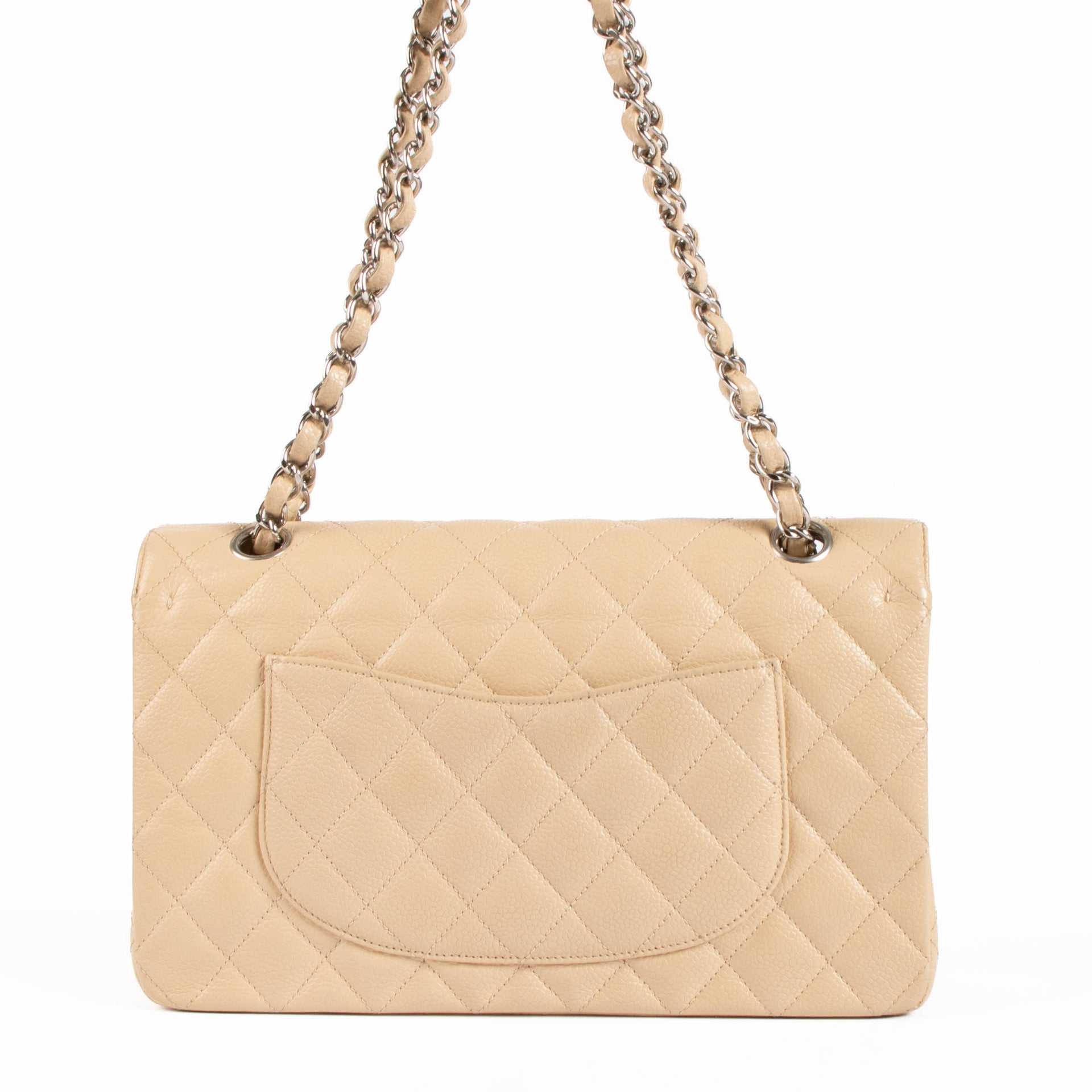 Chanel Beige Caviar Medium Classic Flap 11.12 Bag