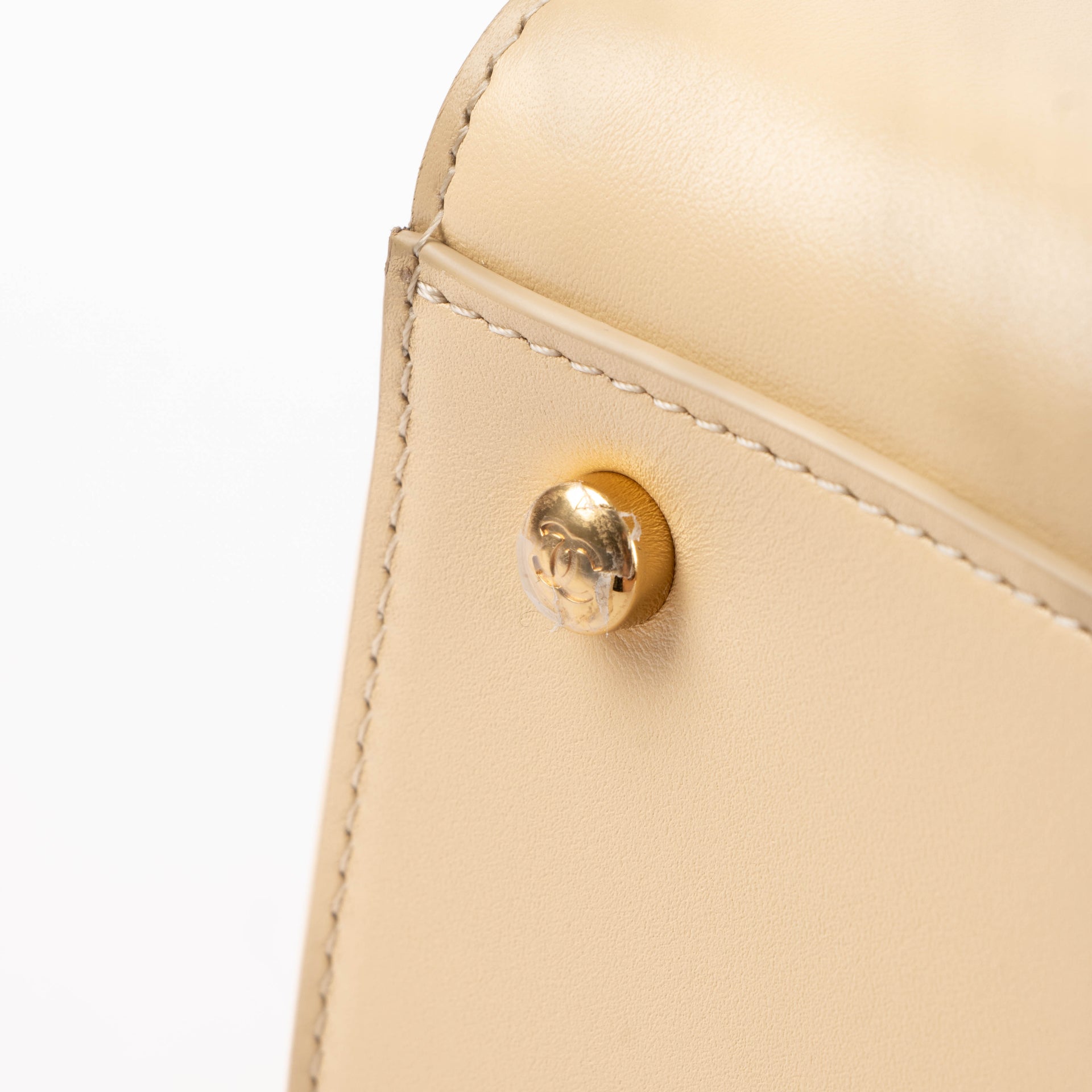 Chanel 26S Beige Leather Cerf Executive Small Tote Bag