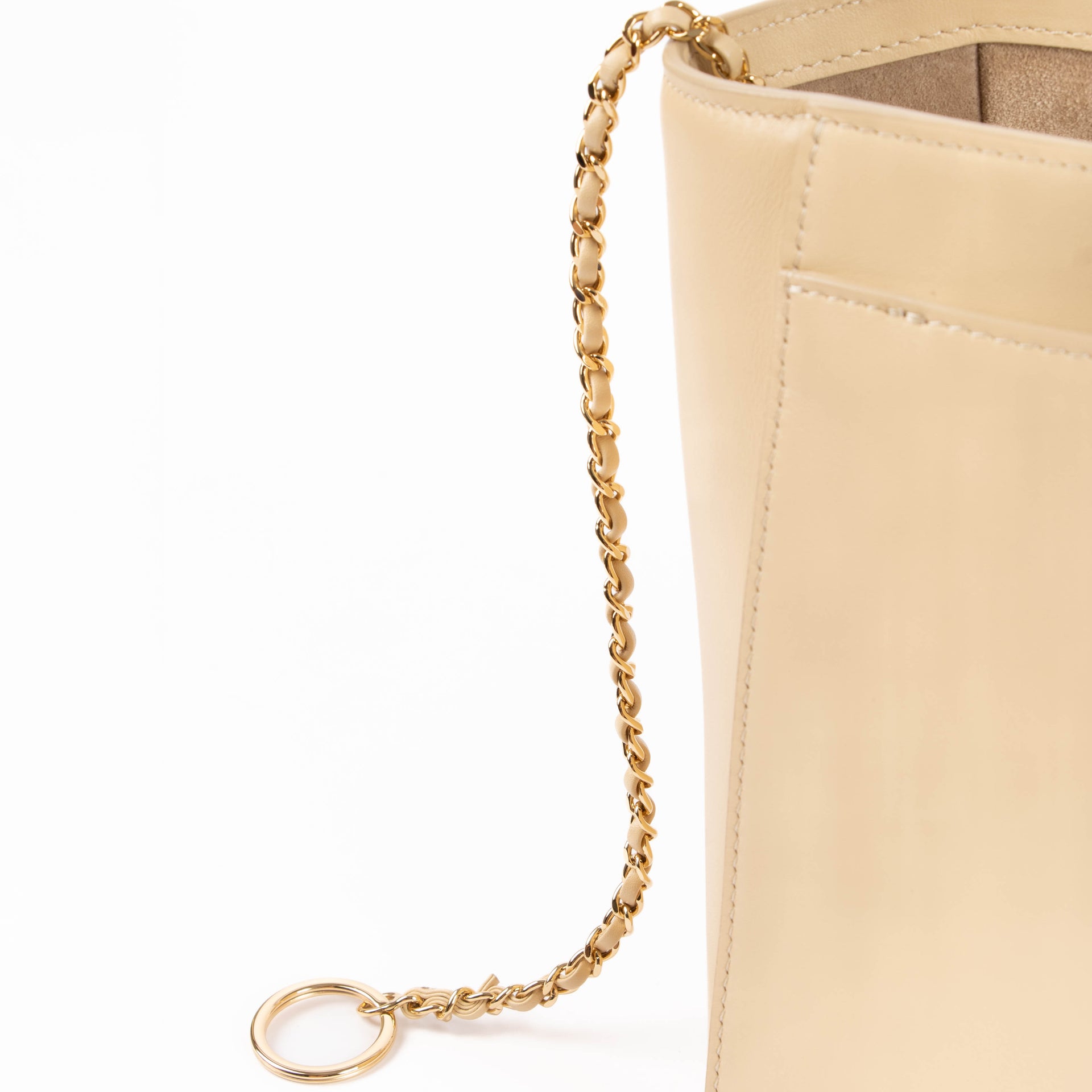 Chanel 26S Beige Leather Cerf Executive Small Tote Bag