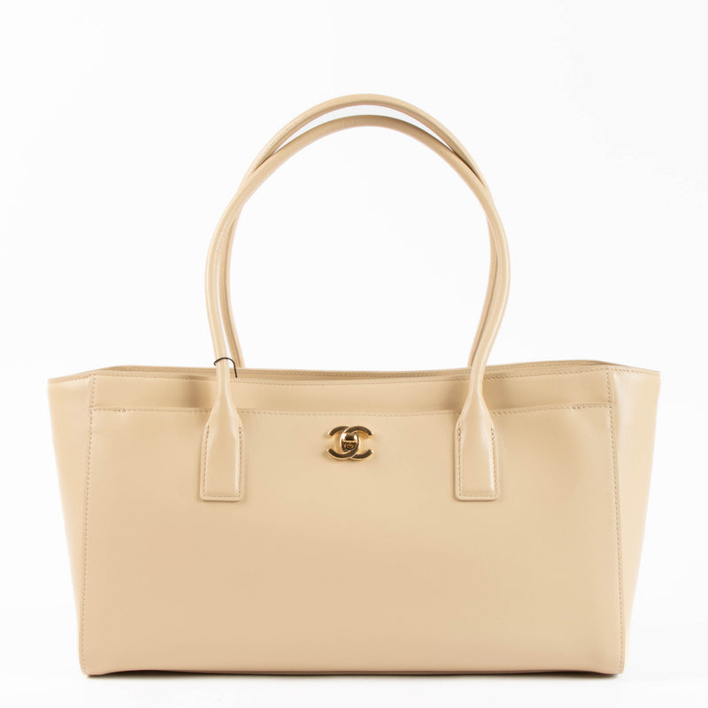 Chanel 26S Beige Leather Cerf Executive Small Tote Bag