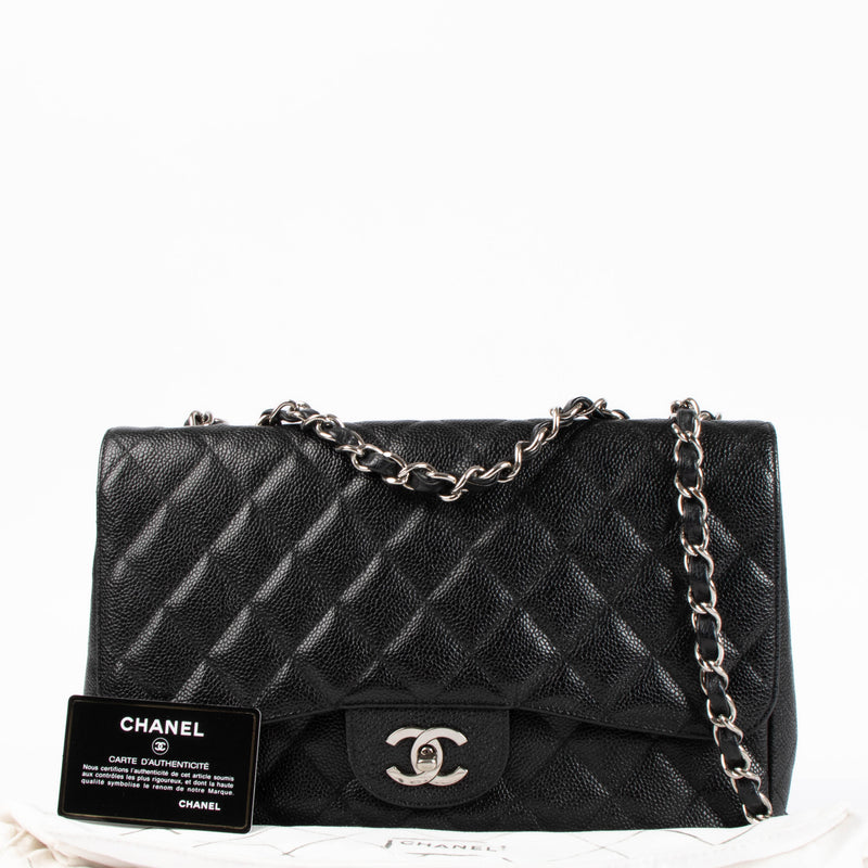 Chanel Black Caviar Large/Jumbo Classic Single Flap Bag