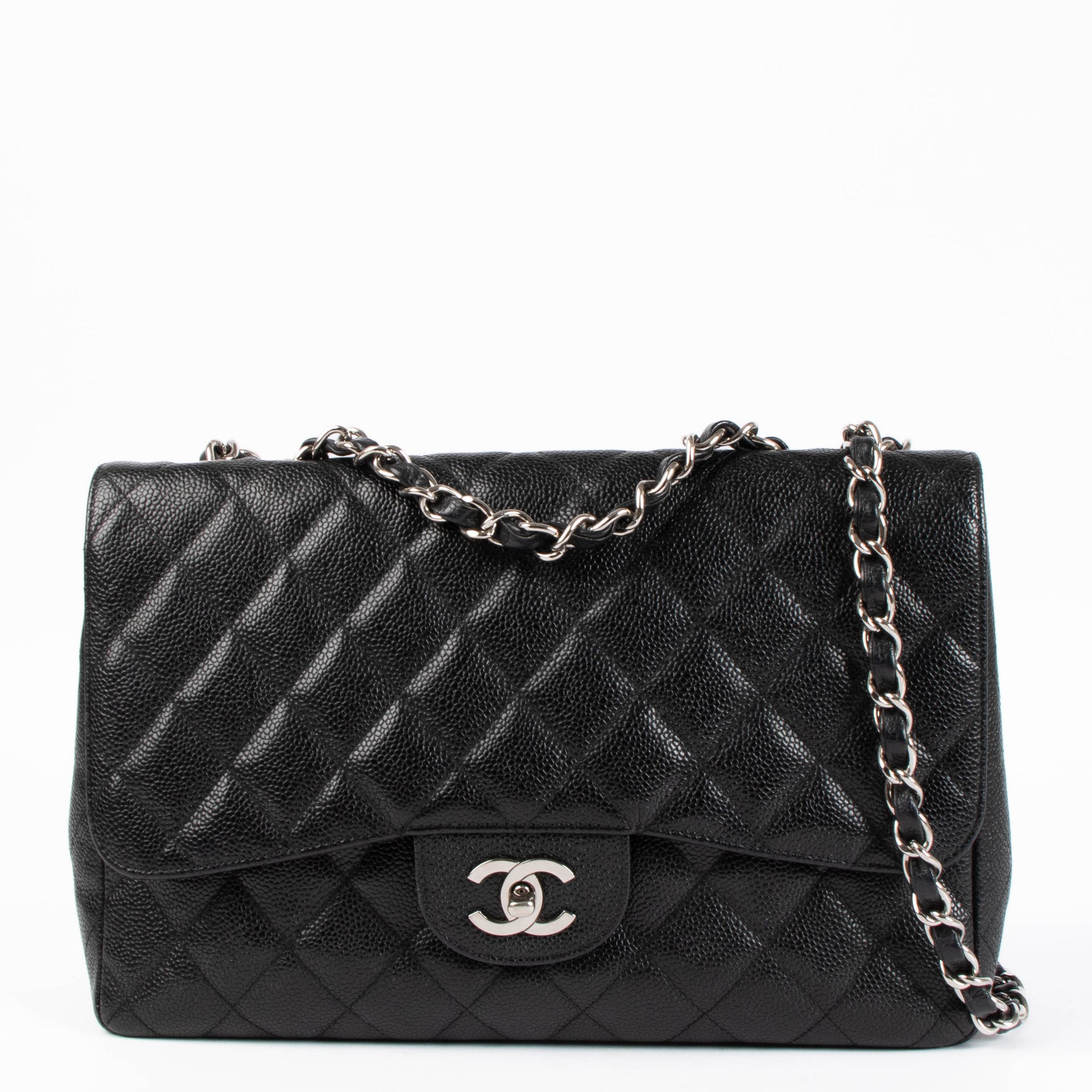 Chanel Black Caviar Large/Jumbo Classic Single Flap Bag