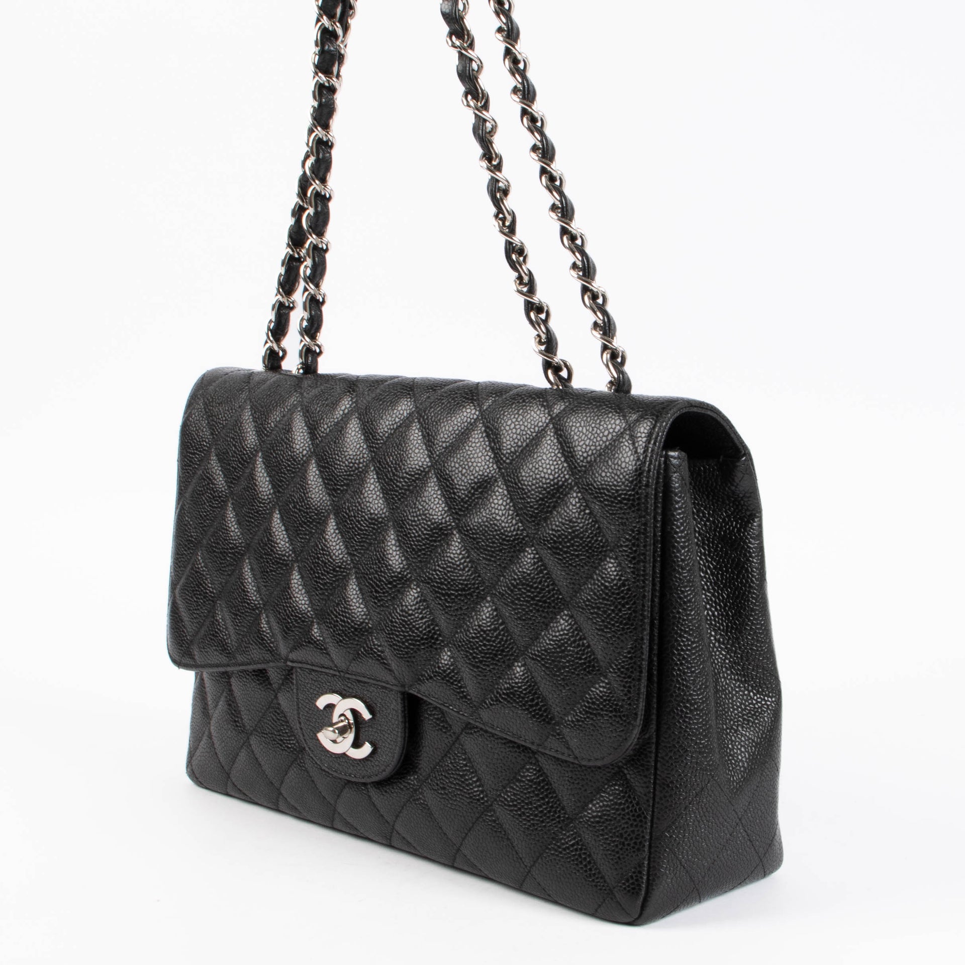 Chanel Black Caviar Large/Jumbo Classic Single Flap Bag