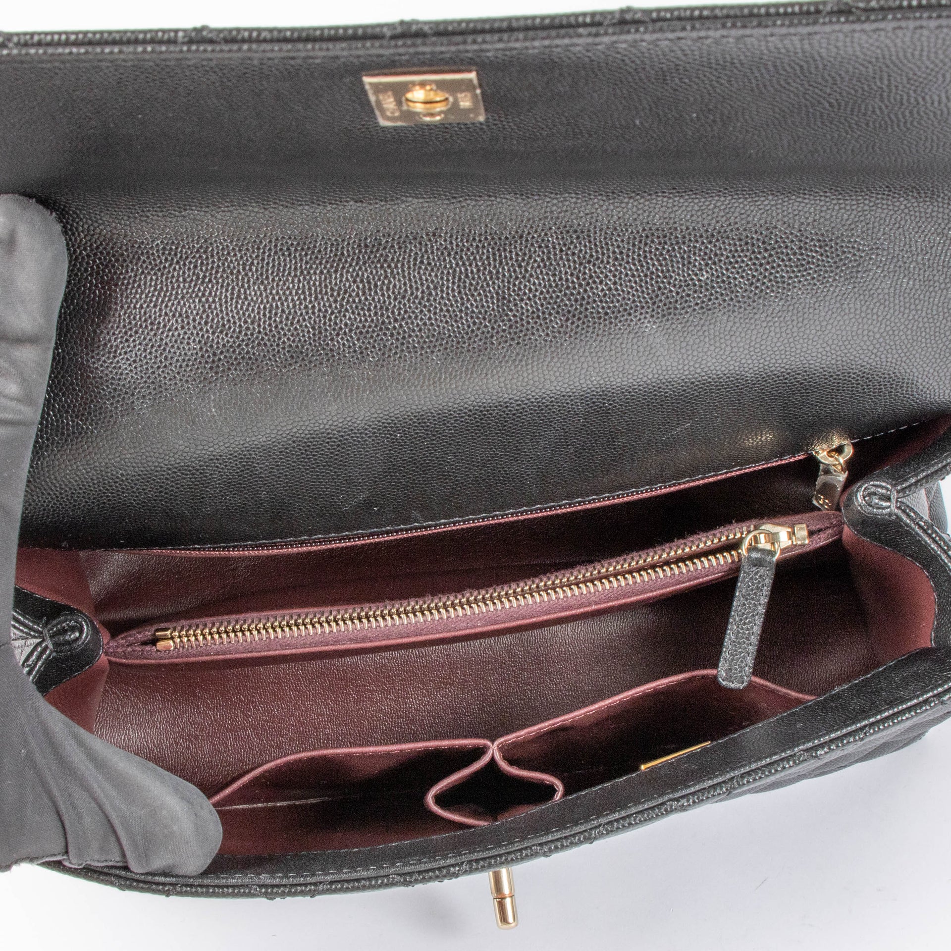 Shop the authentic Chanel Black Caviar Medium Coco Handle Bag second hand on Labellov.com