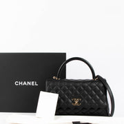 Shop the authentic Chanel Black Caviar Medium Coco Handle Bag second hand on Labellov.com