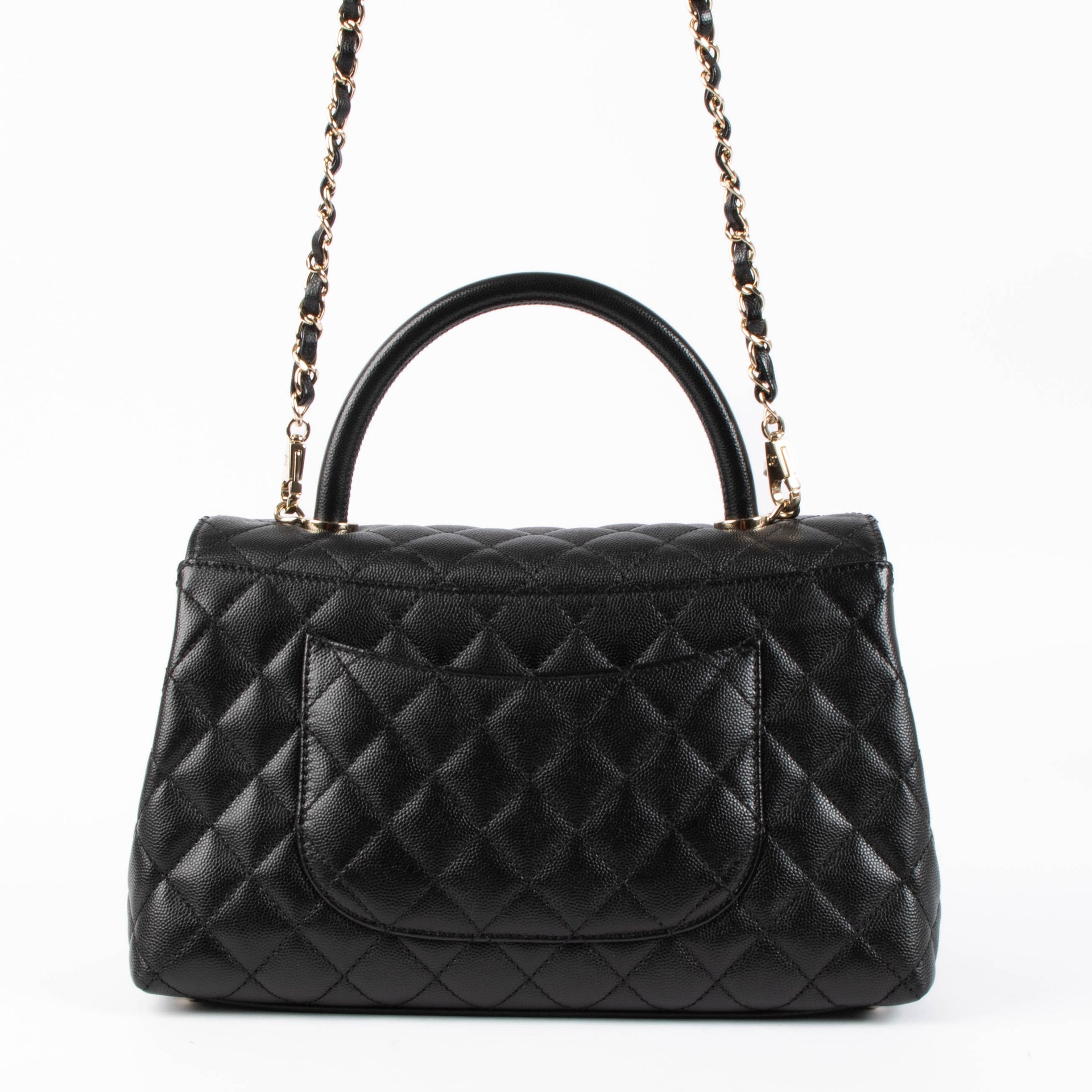 Shop the authentic Chanel Black Caviar Medium Coco Handle Bag second hand on Labellov.com