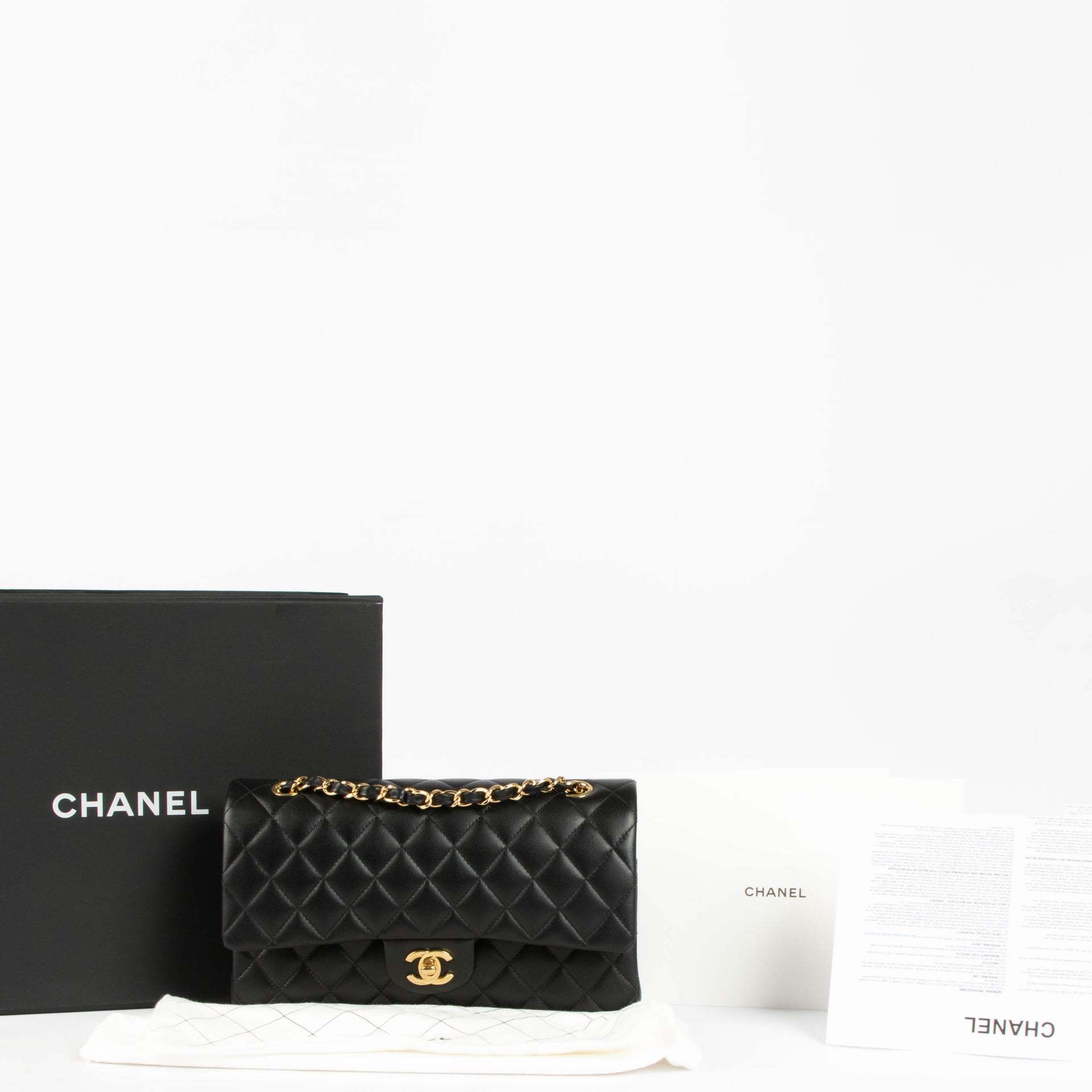 Shop this 100% authentic Chanel Black Lambskin Medium Classic 11.12 Double Flap Bag at Labellov.com
