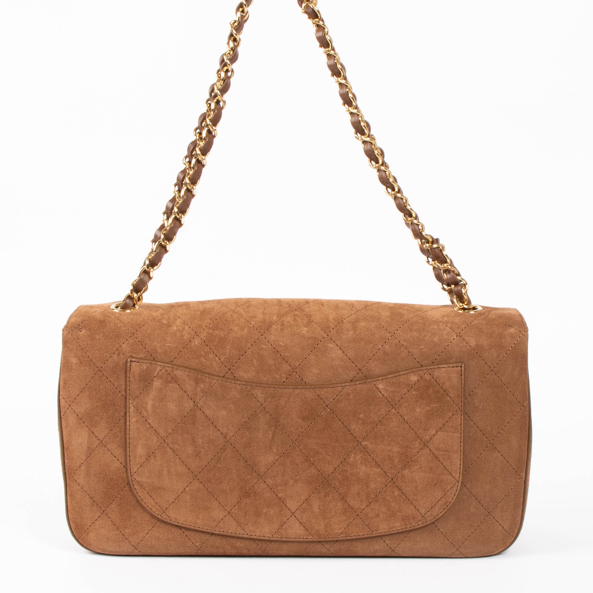 Chanel 26A Camel Suede Maxi Flap Bag