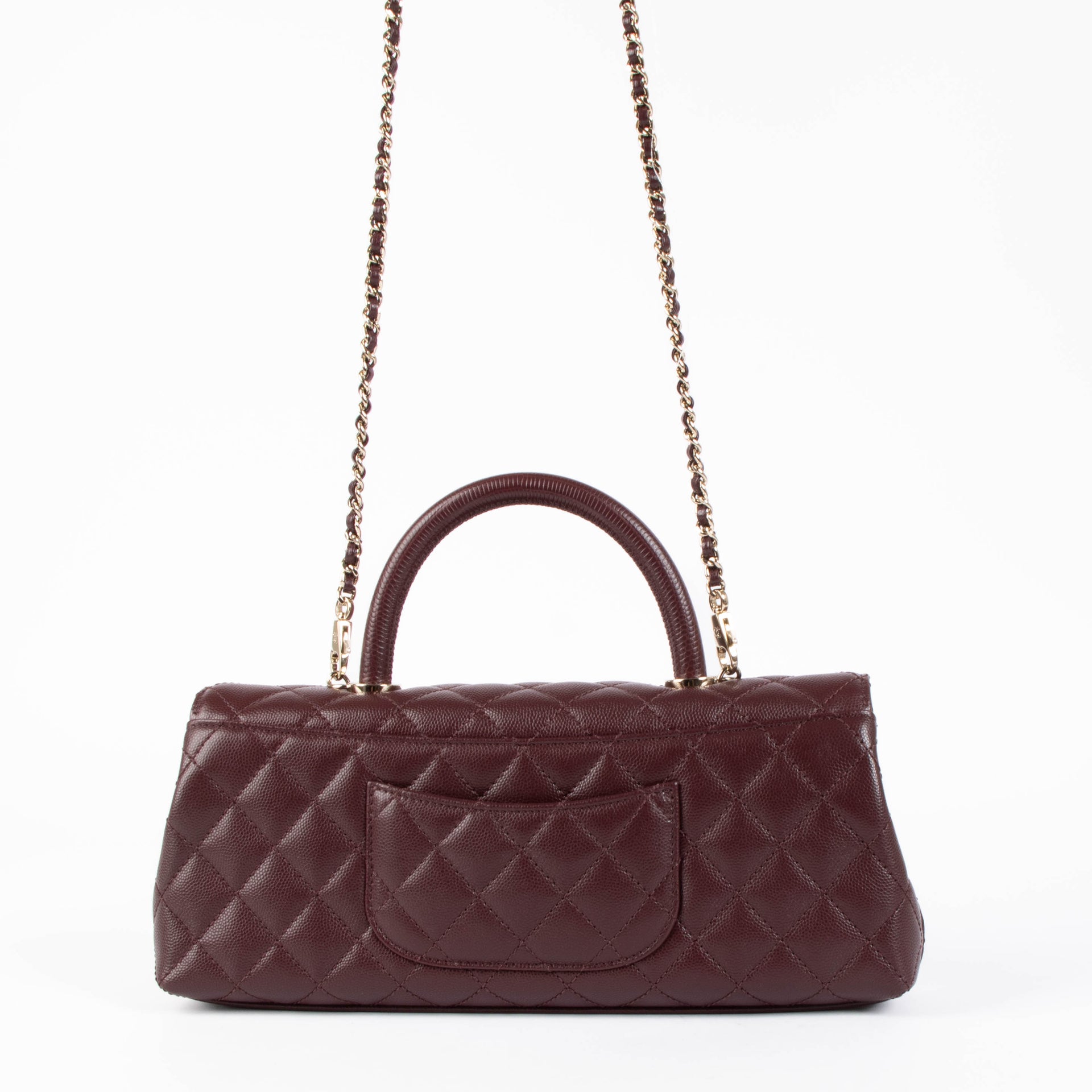 Chanel Burgundy Maxi Flap Top Handle Caviar