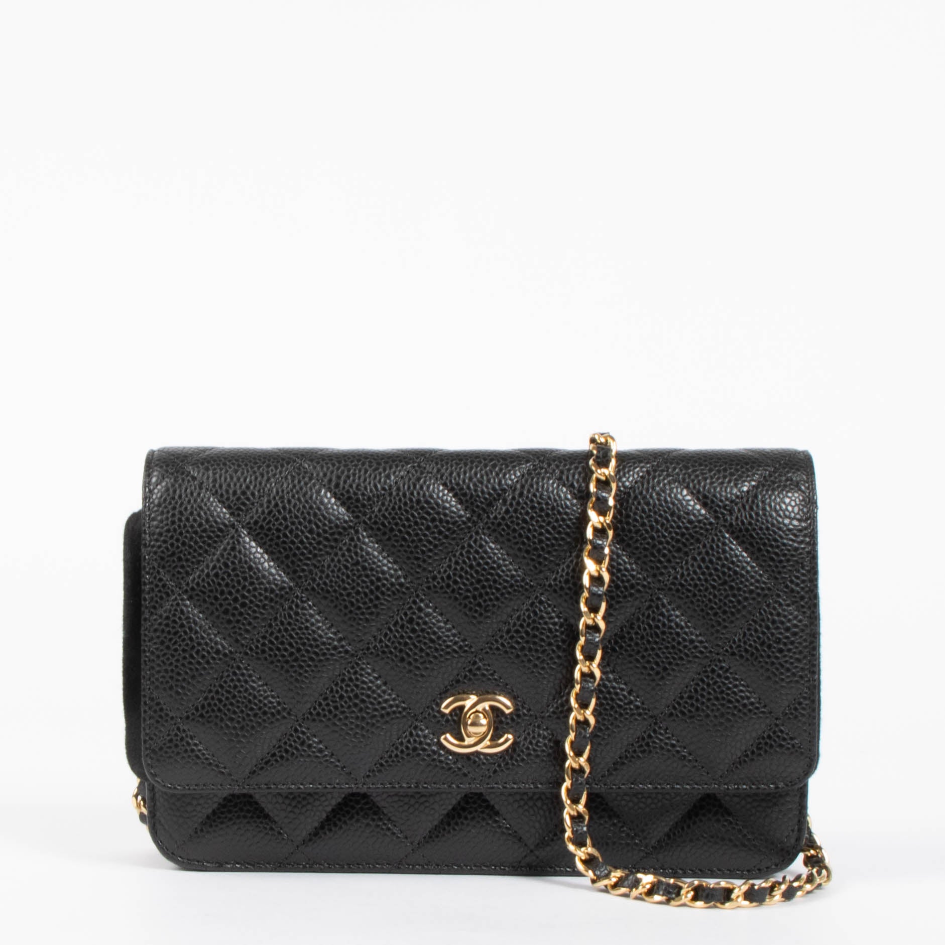 Chanel Black Caviar Wallet On Chain