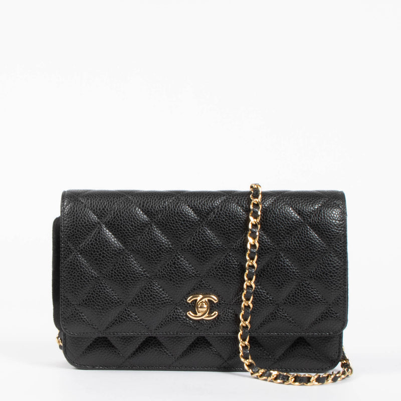 Chanel Black Caviar Wallet On Chain