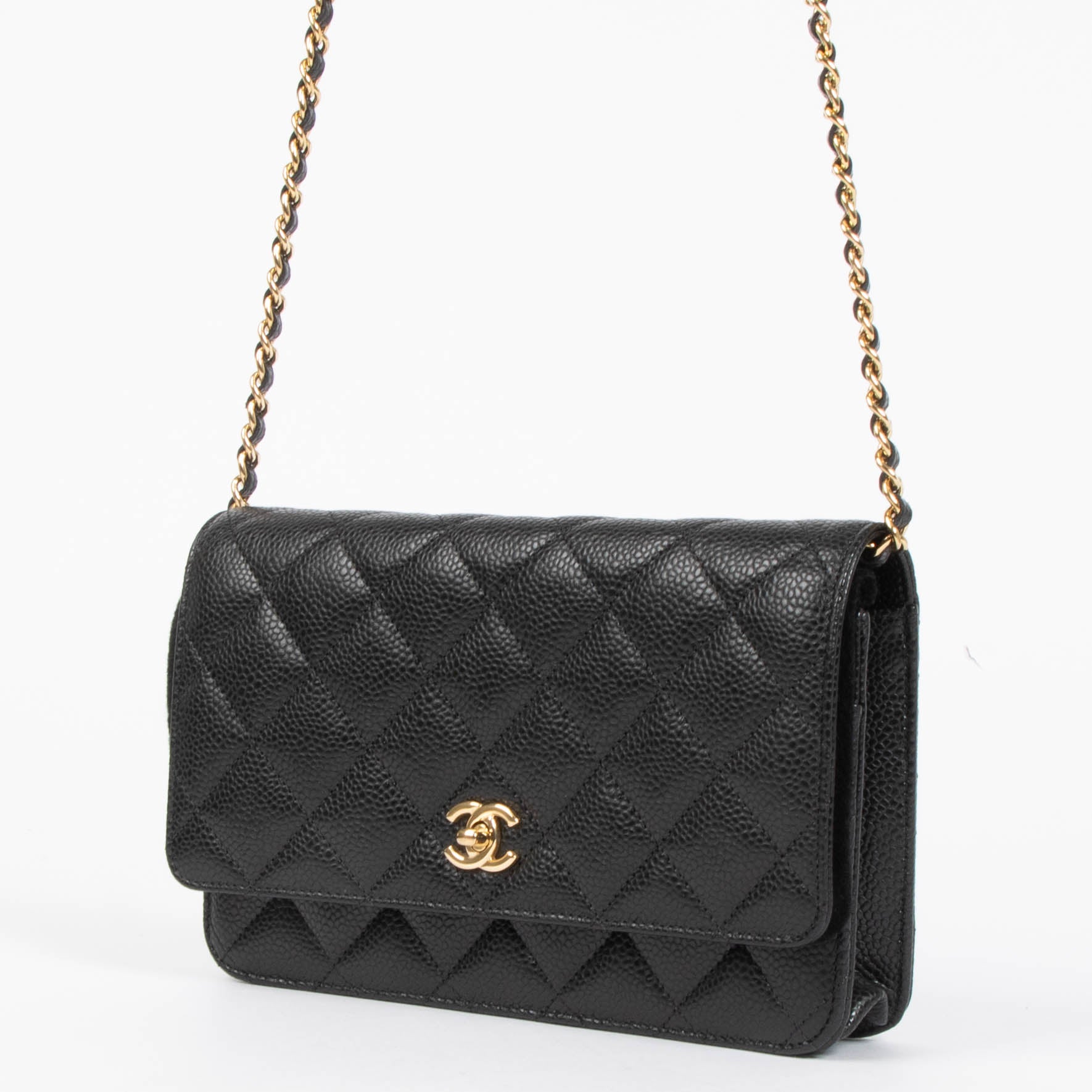 Chanel Black Caviar Wallet On Chain