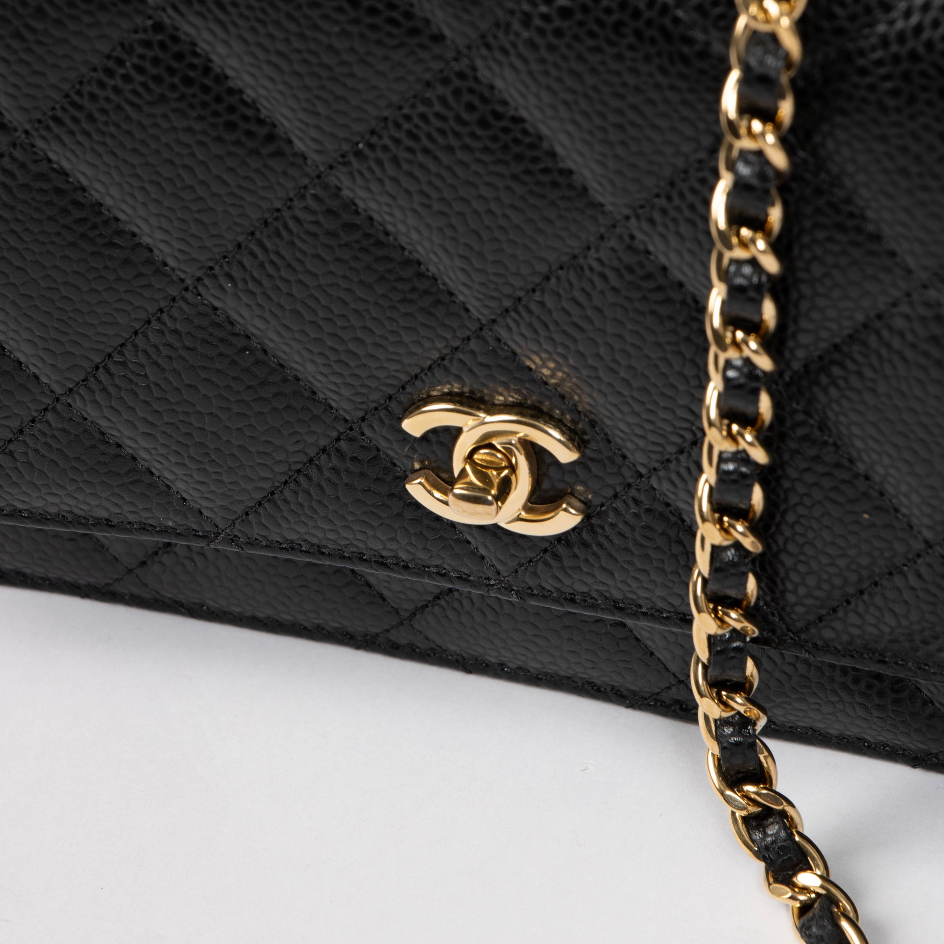 Chanel Black Caviar Wallet On Chain