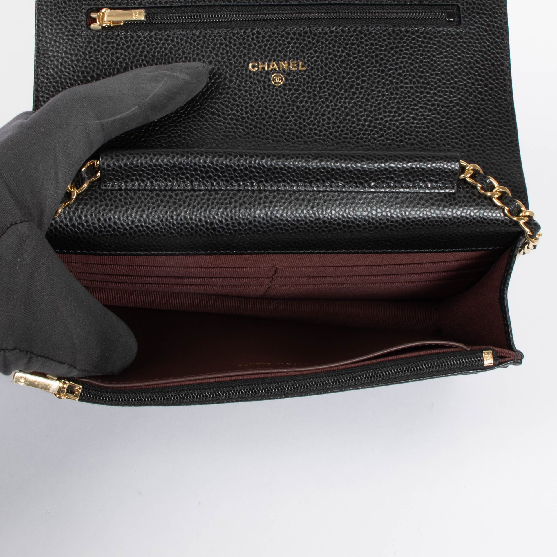 Chanel Black Caviar Wallet On Chain