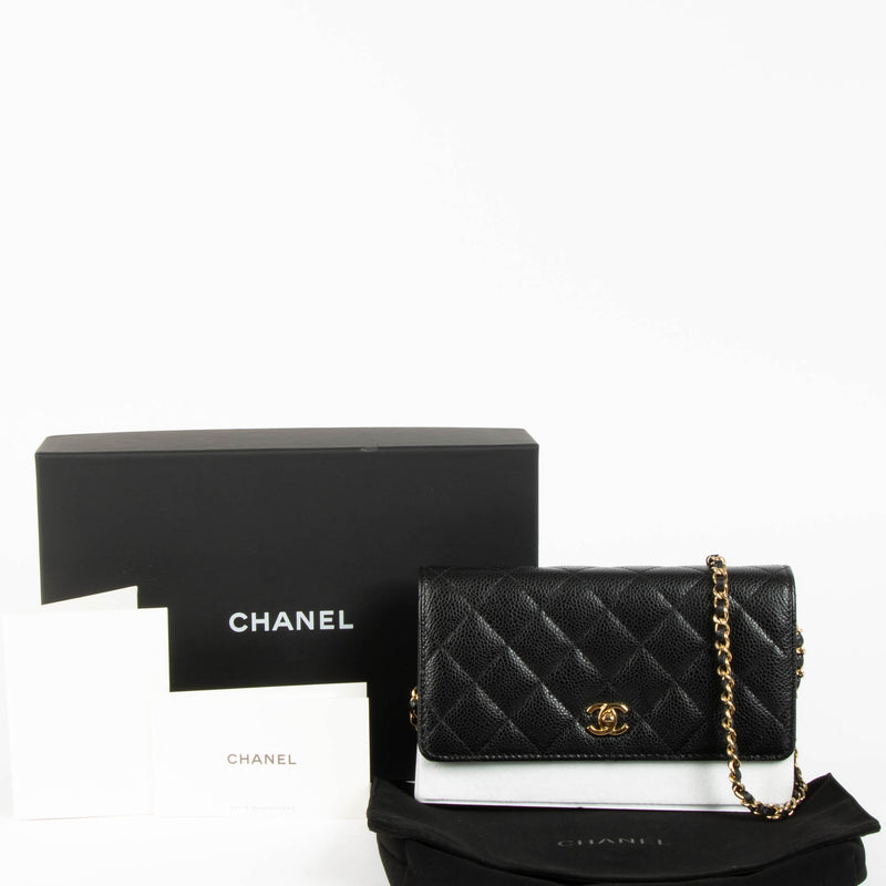 Shop this 100% authentic Chanel WOC Black Caviar GHW Bag at Labellov.com