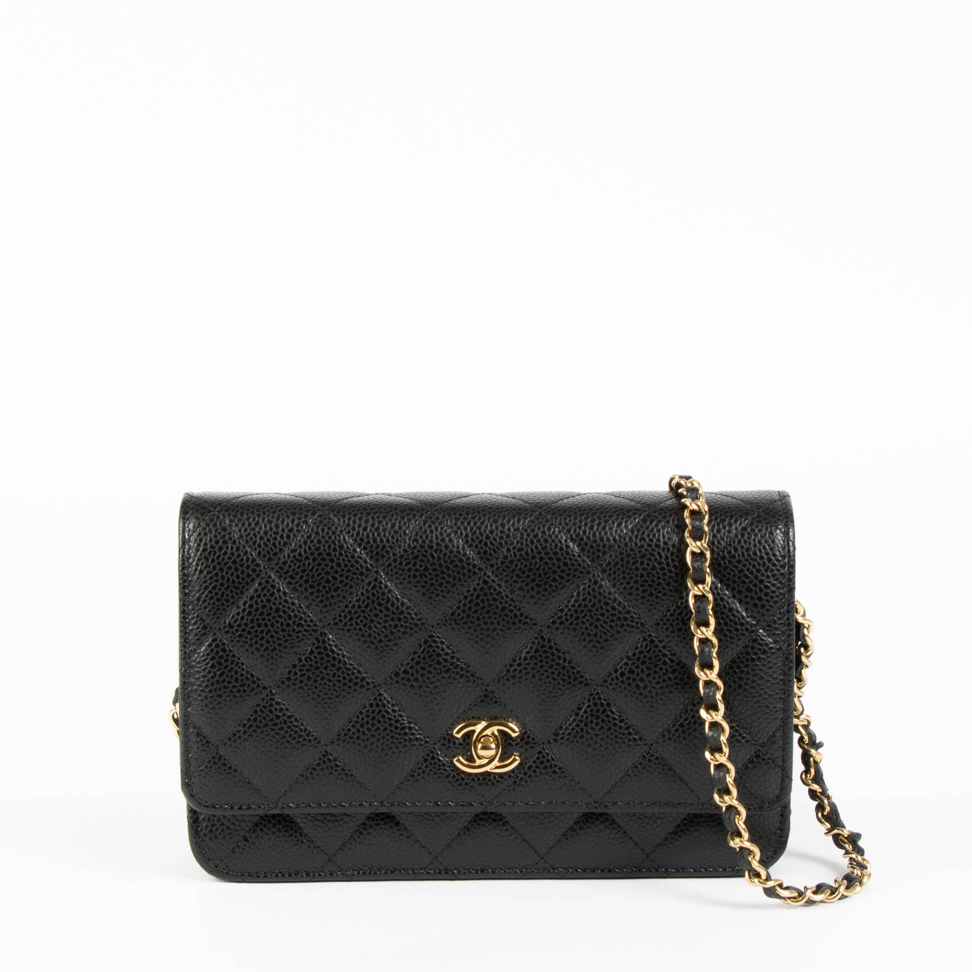 Shop this 100% authentic Chanel WOC Black Caviar GHW Bag at Labellov.com