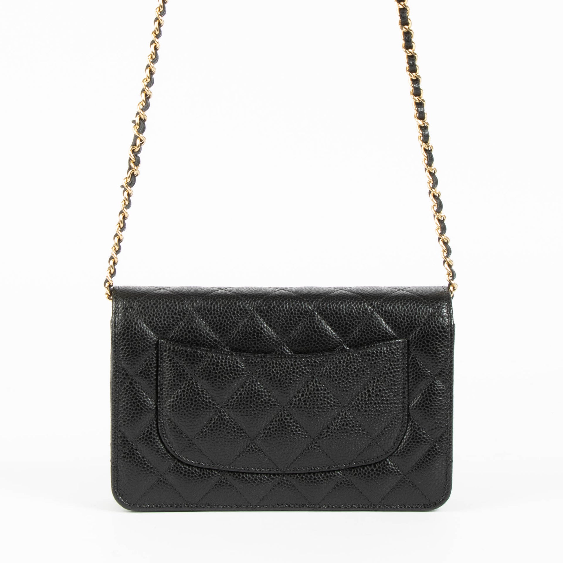 Chanel Black Caviar Classic Wallet On Chain