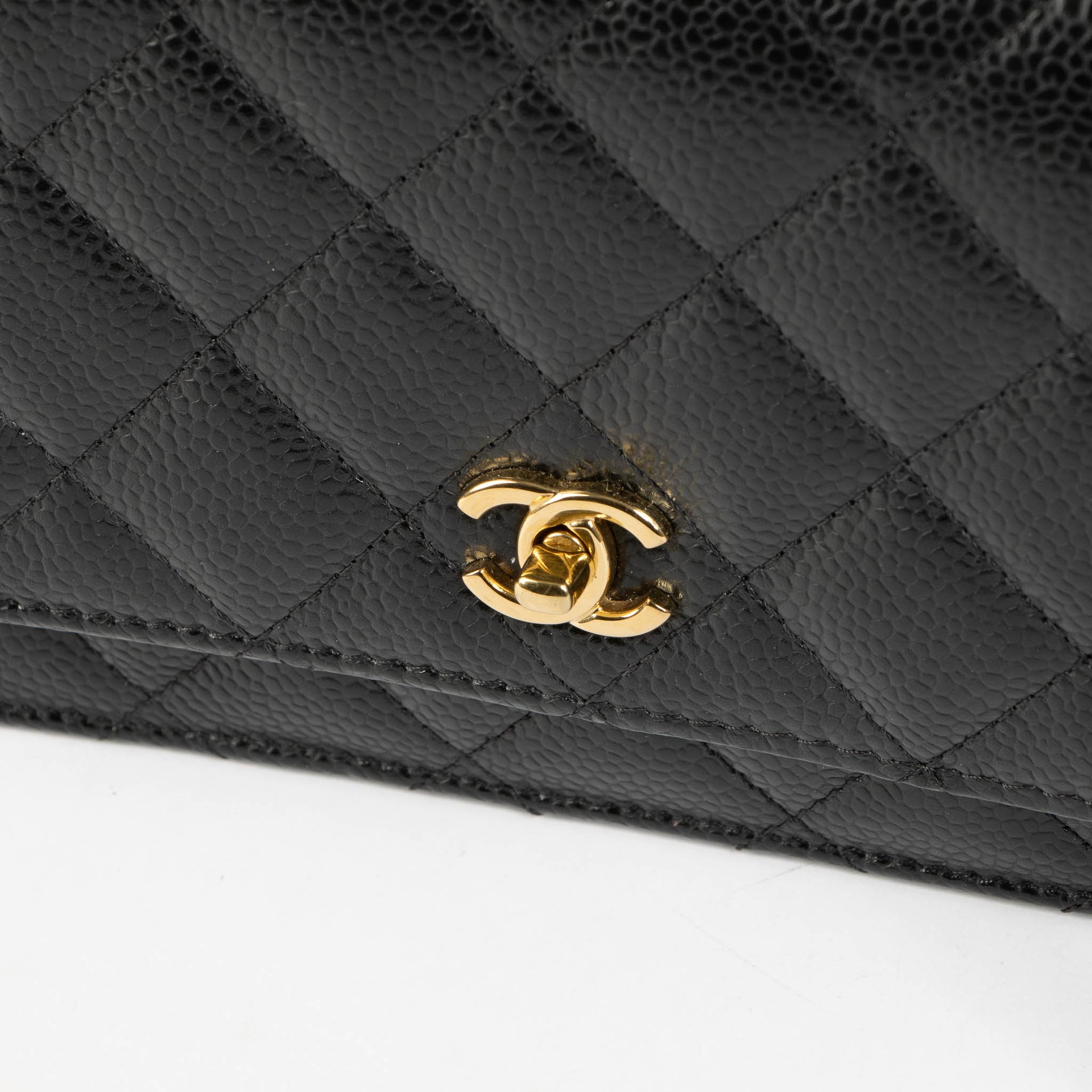 Chanel Black Caviar Classic Wallet On Chain