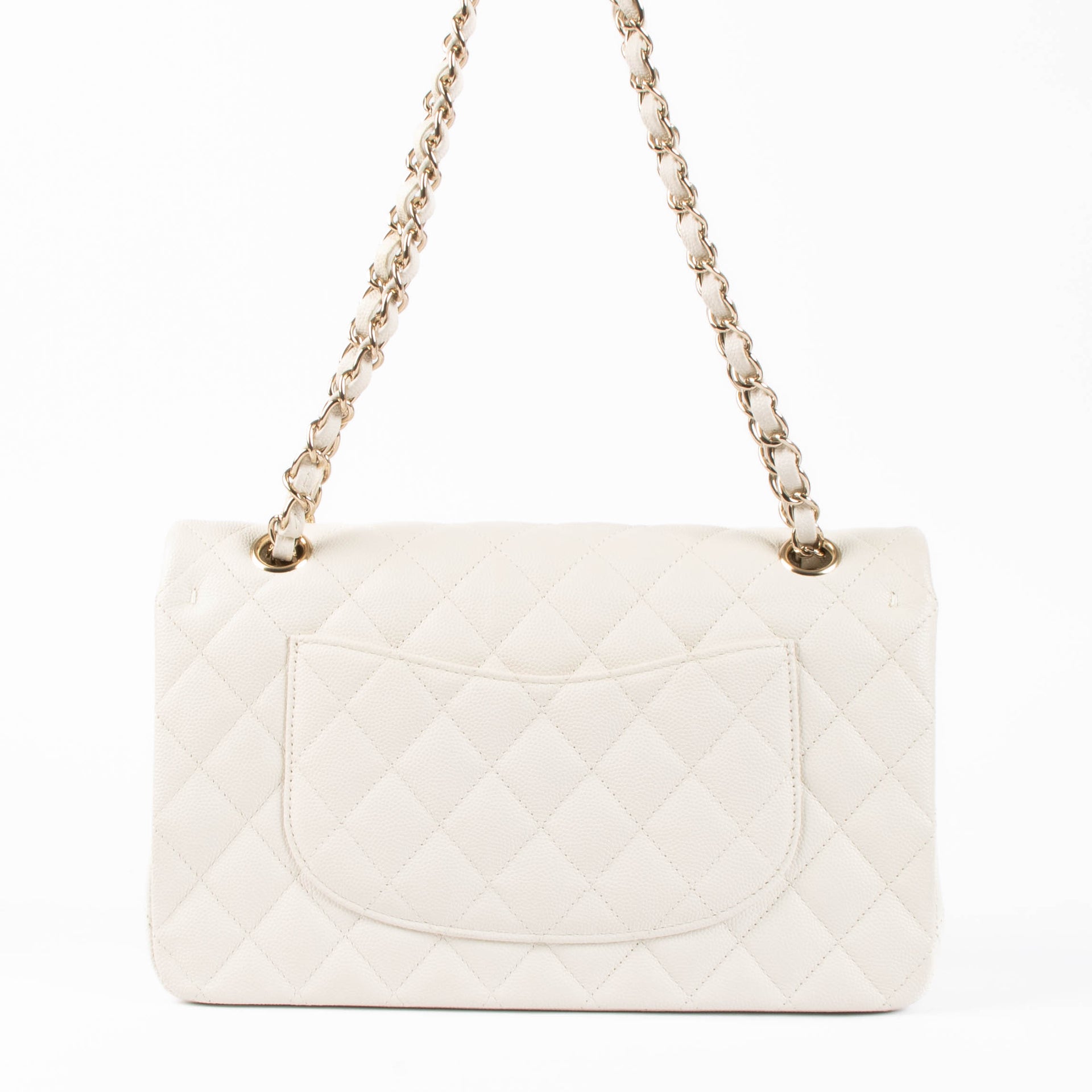 Shop the authentic Chanel Ecru Caviar Medium Classic 11.12 Shoulder Bag second hand on Labellov.com