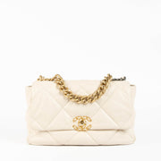 Shop this 100% authentic Chanel Beige Lambskin Large Chanel 19 Bag at Labellov.com