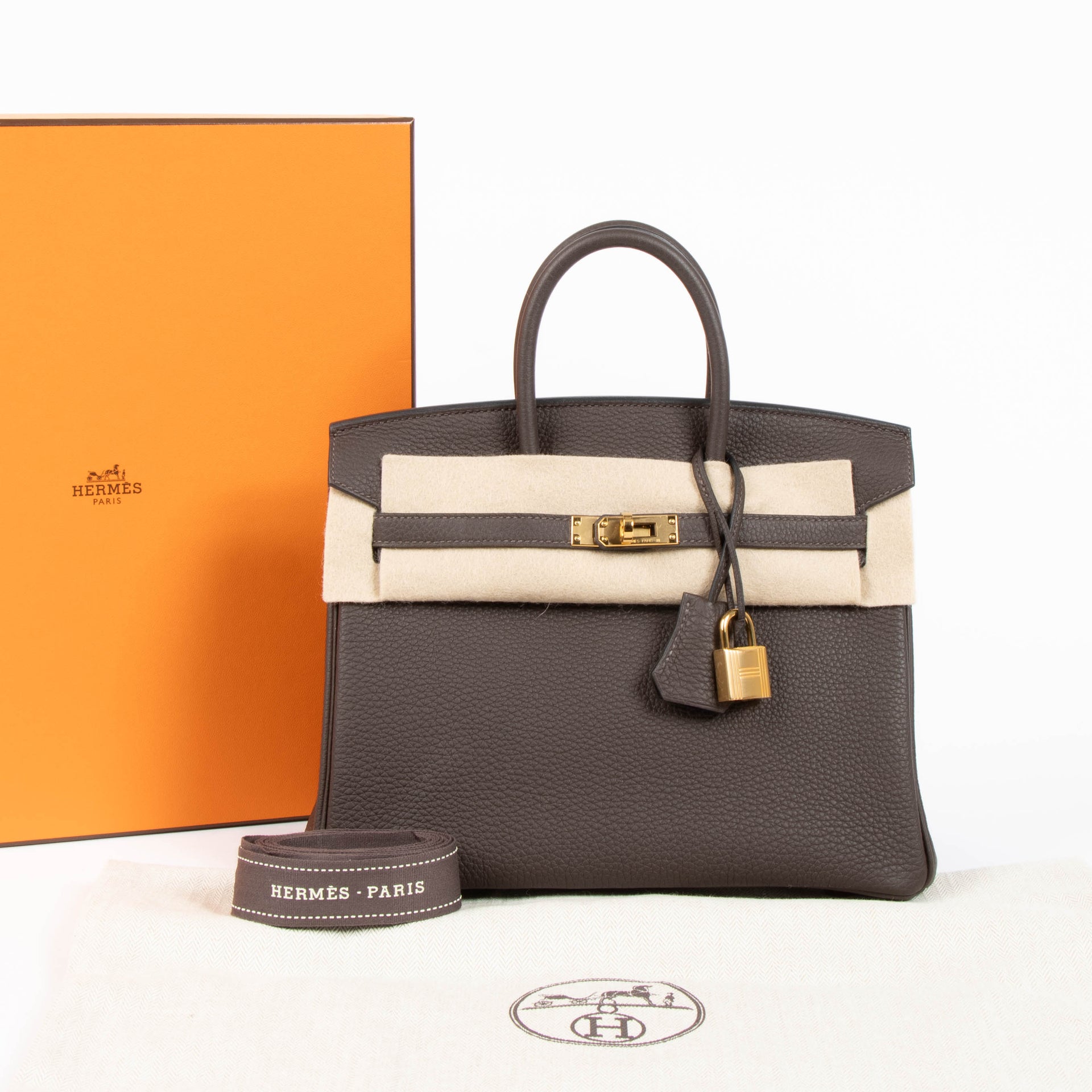 Hermès Birkin 25 Ebene Togo GHW