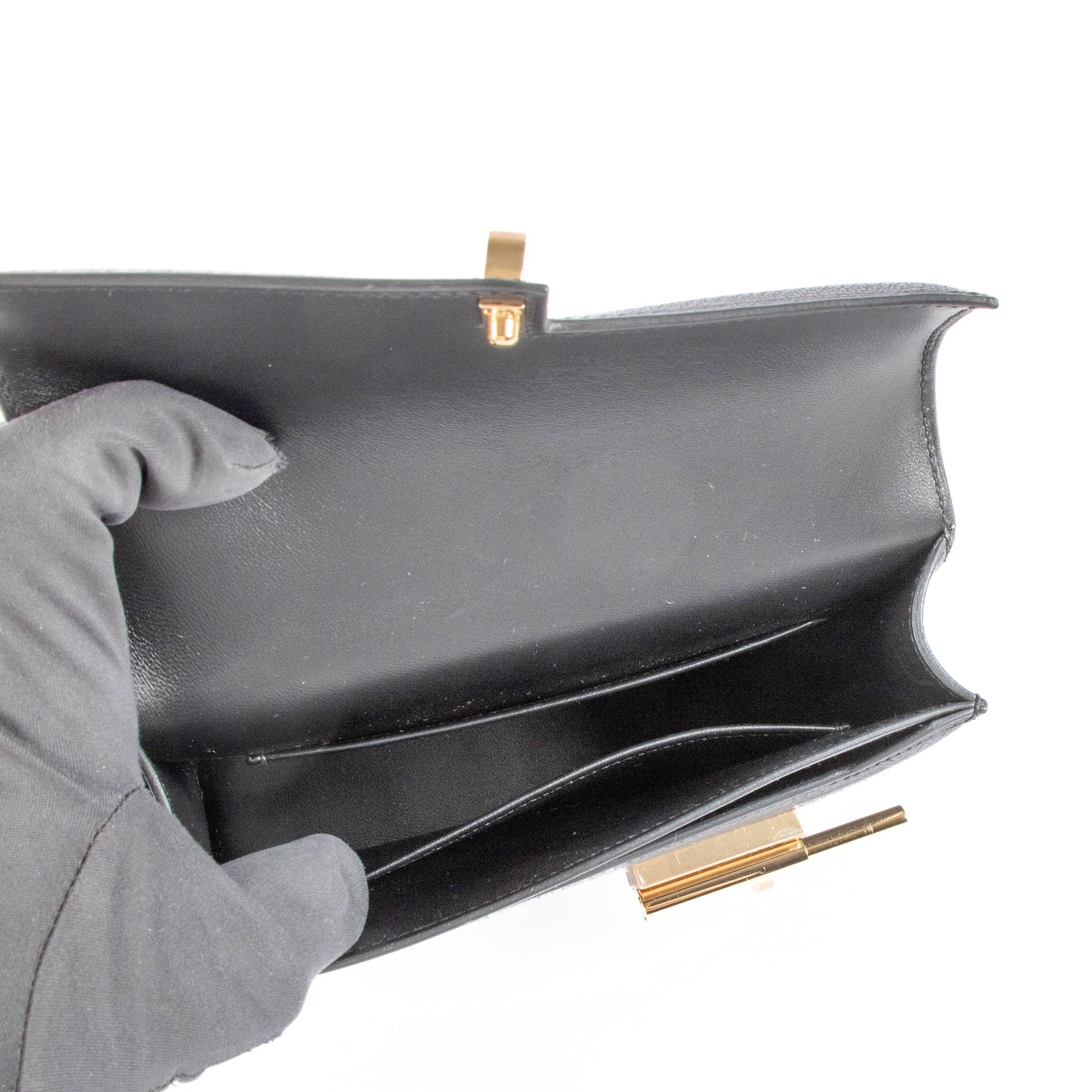 Shop the Hermès Verrou Mini Black Chevre Mysore Shoulder Bag brand-new on Labellov.com