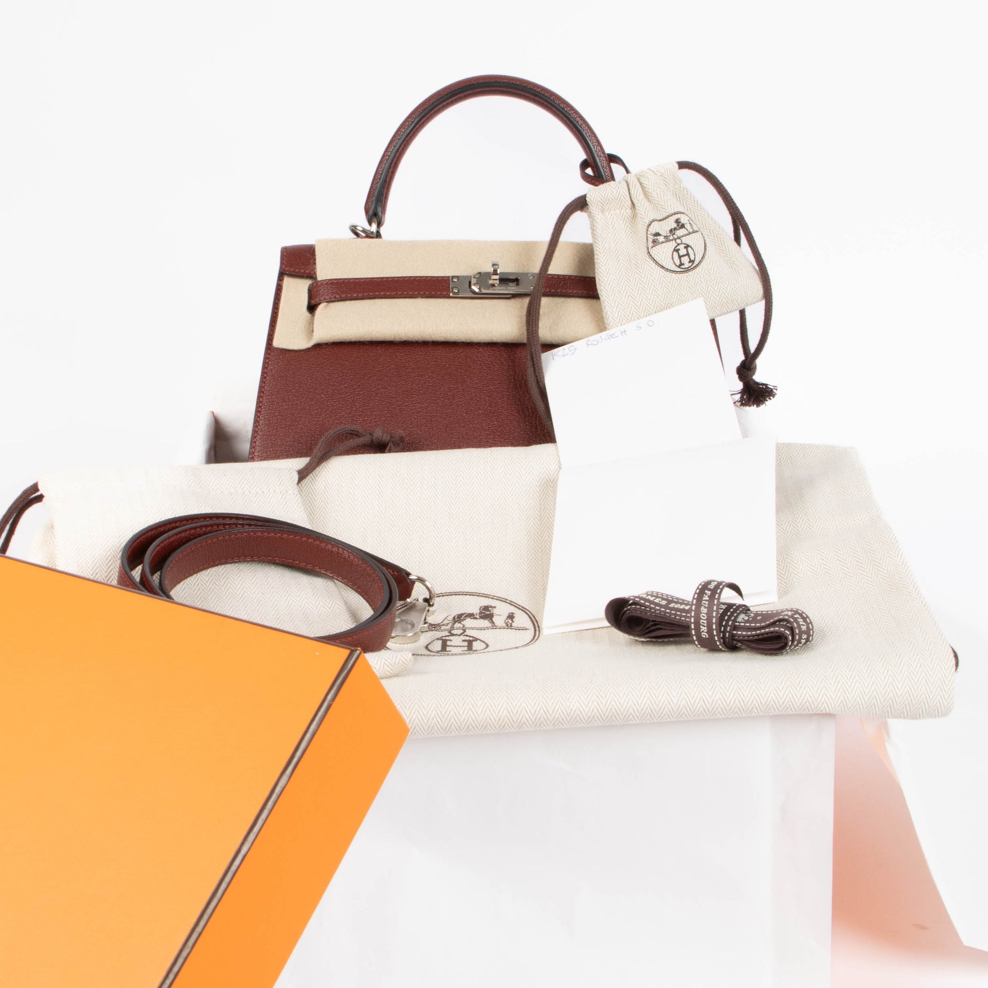 Hermès HSS Kelly 25 Rouge H/Craie Epsom PHW