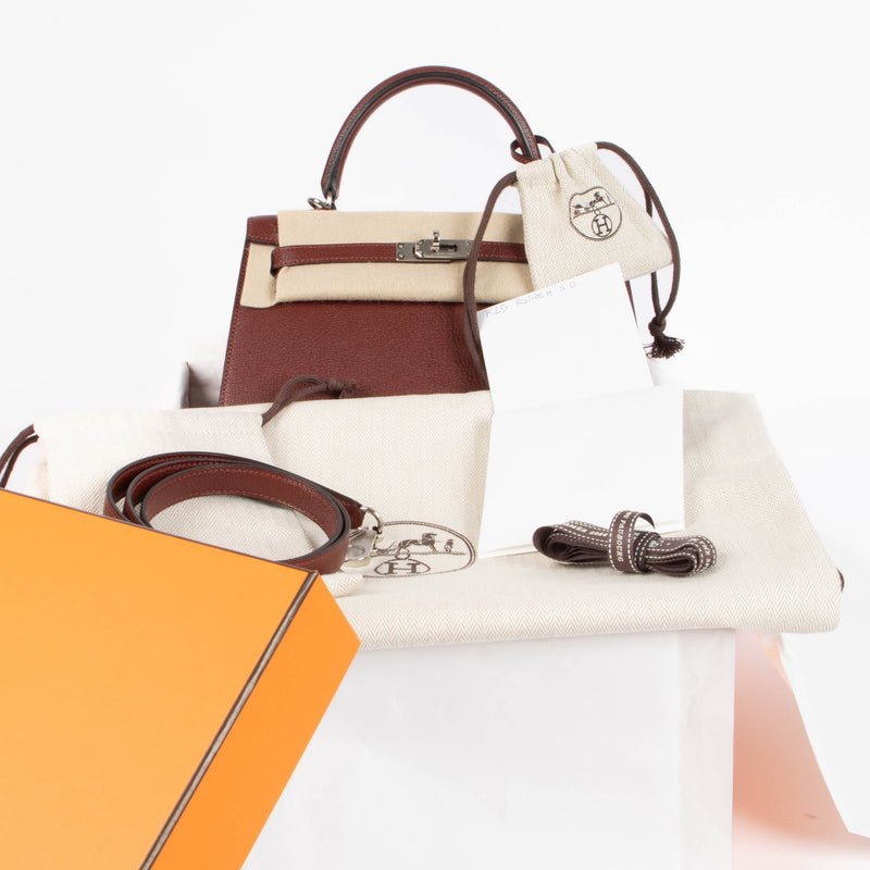Hermès HSS Kelly 25 Rouge H/Craie Epsom PHW