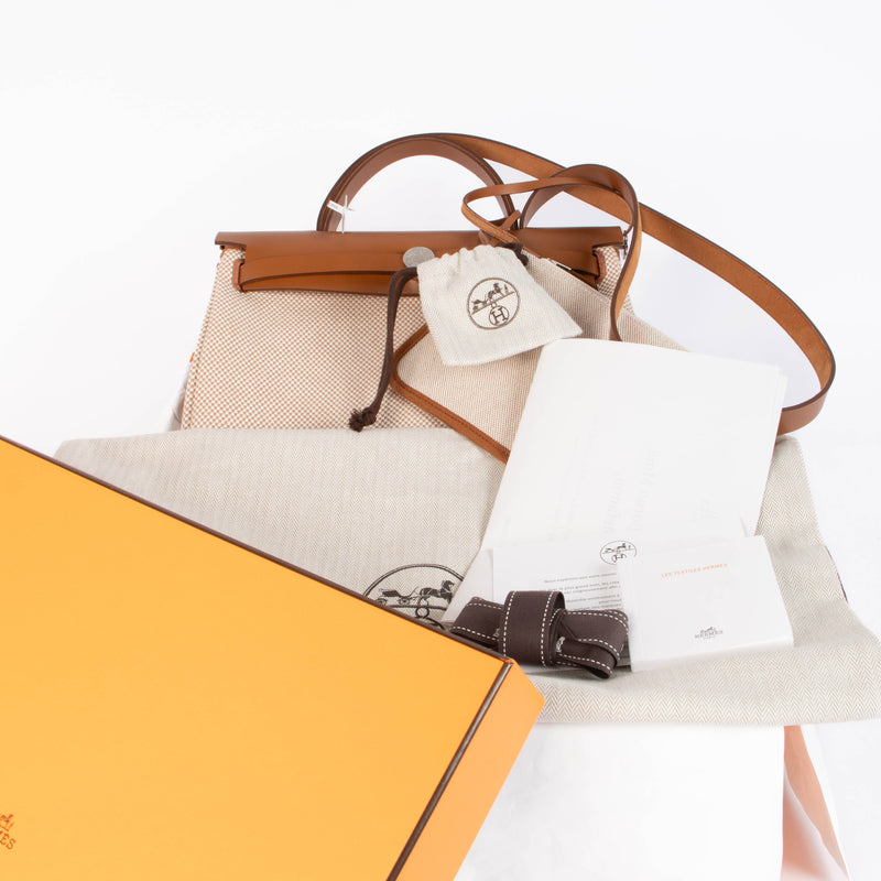 Hermès Herbag Zip 31 Ecru/Beige/Fauve Criss Viking/Hunter PHW