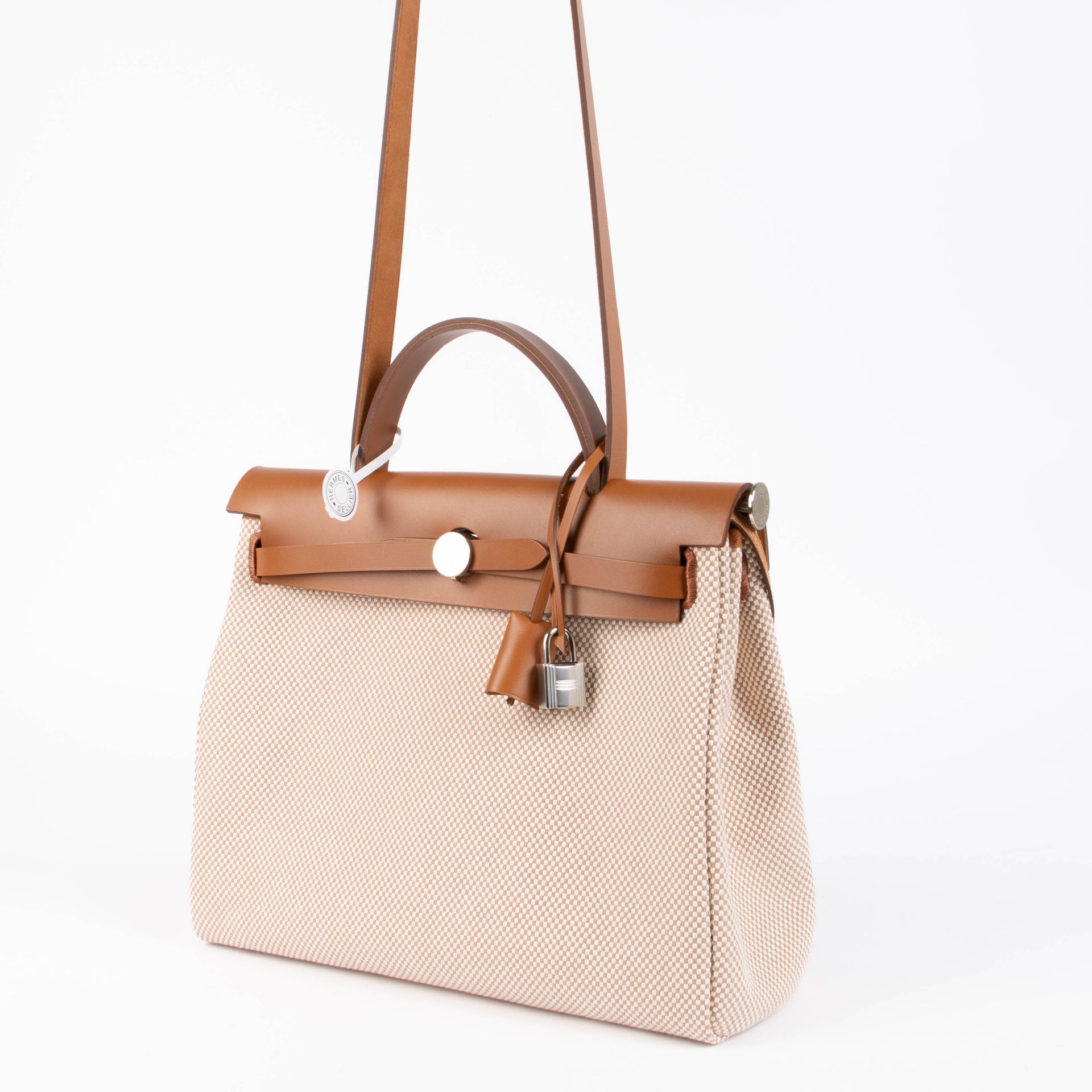 Hermès Herbag Zip 31 Ecru/Beige/Fauve Criss Viking/Hunter PHW