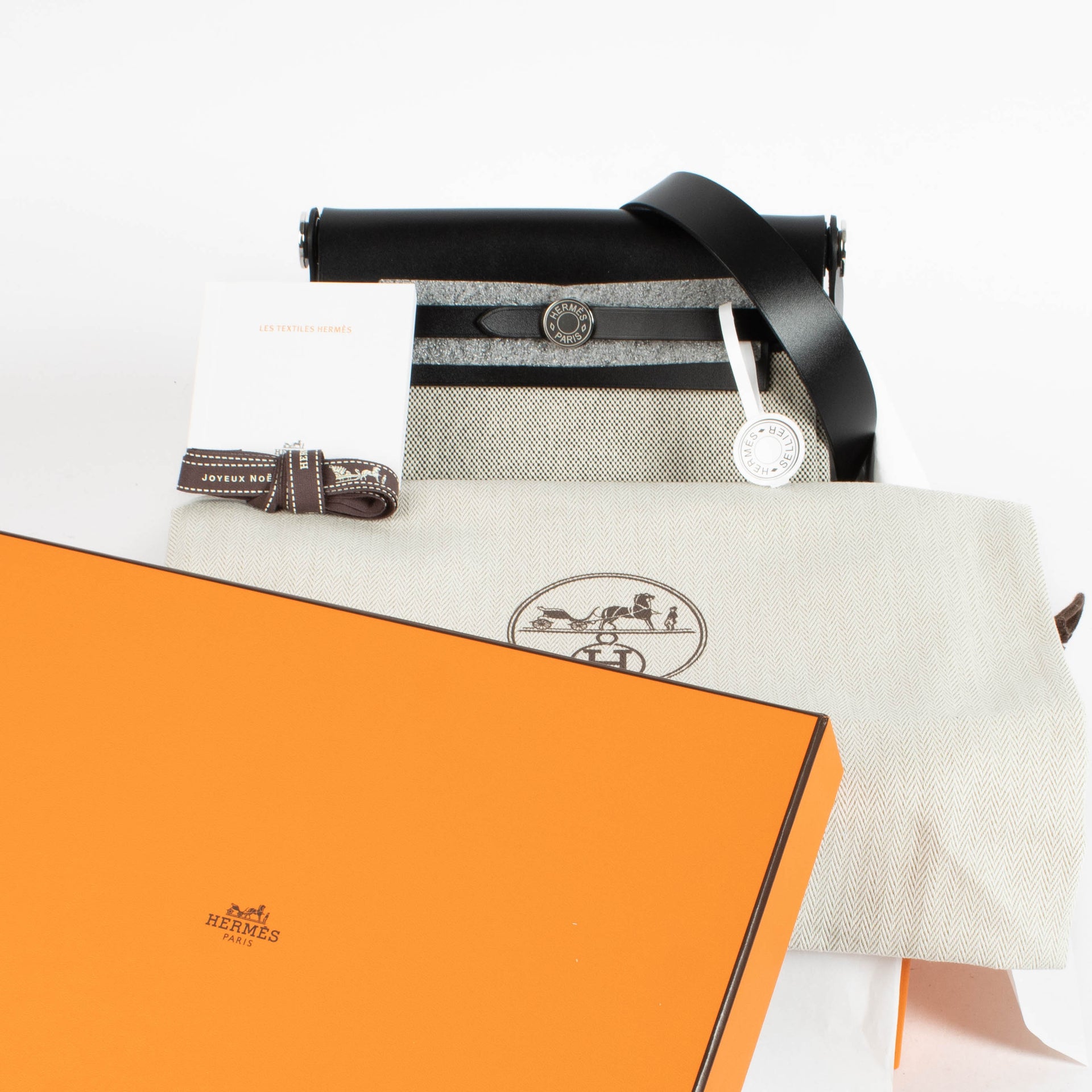 Hermès Herbag Zip 20 Ecru/Black Toile H Viking/Hunter PHW