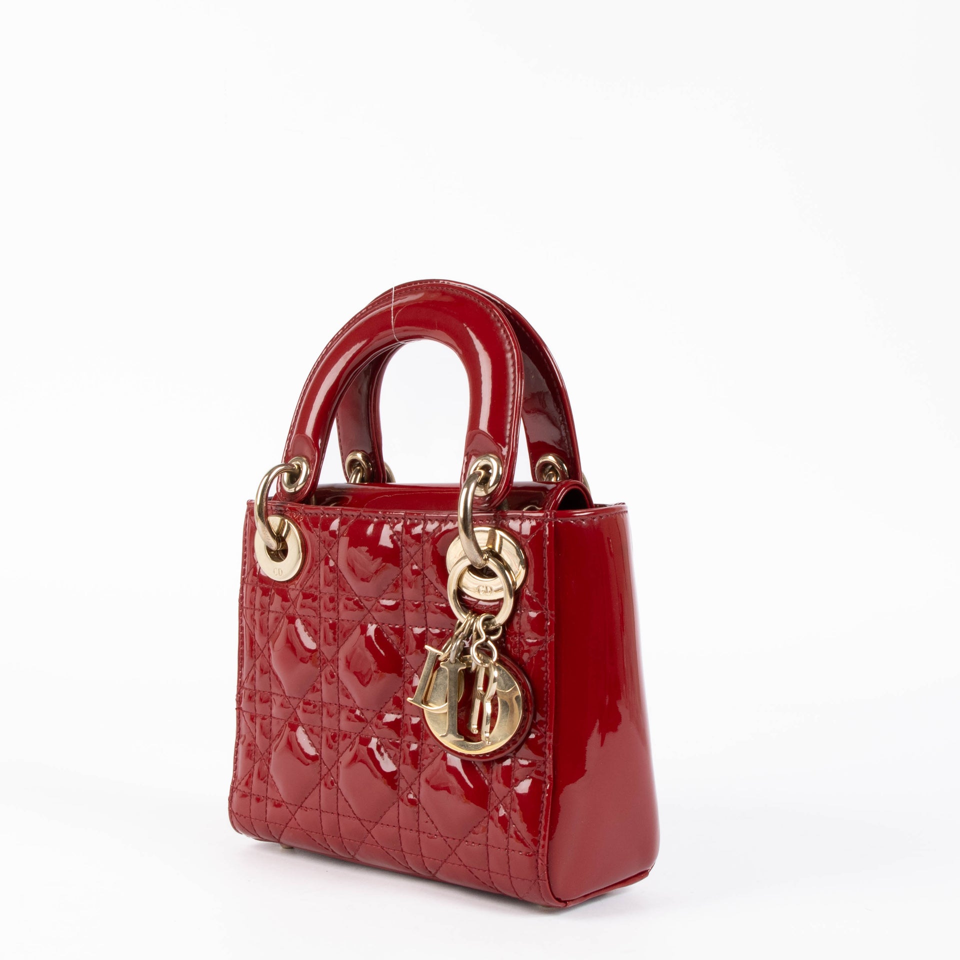 Christian Dior Red Patent Lady Dior Mini