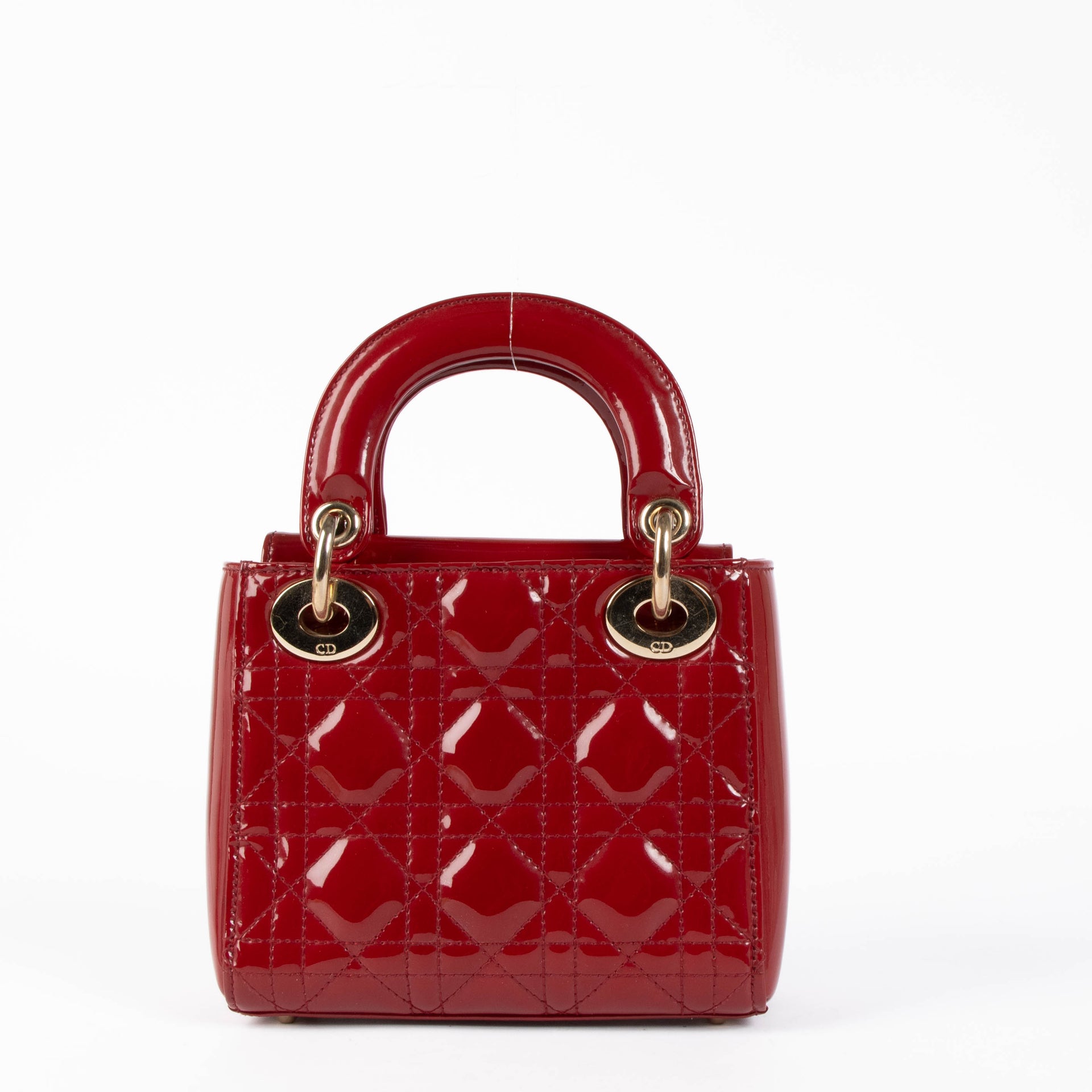 Christian Dior Red Patent Lady Dior Mini