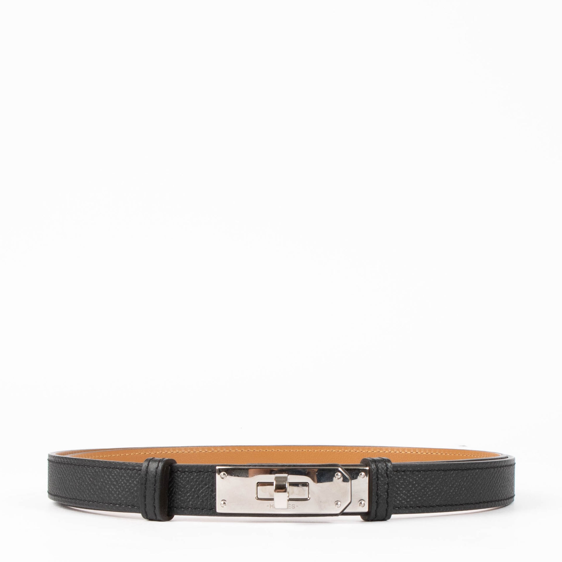 Shop this authentic Hermès Kelly 18 Belt Black Epsom PHW pre-loved on Labellov.com