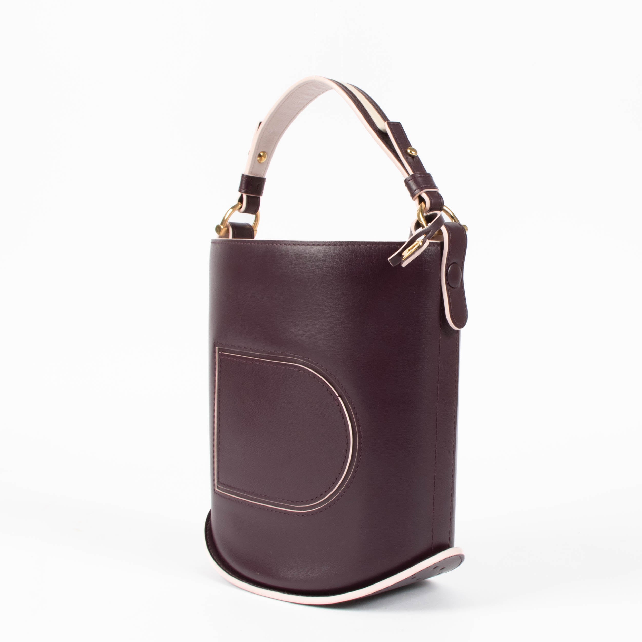 Delvaux Prune/Pink Box Calf Pin Mini Bucket Bag – Labellov