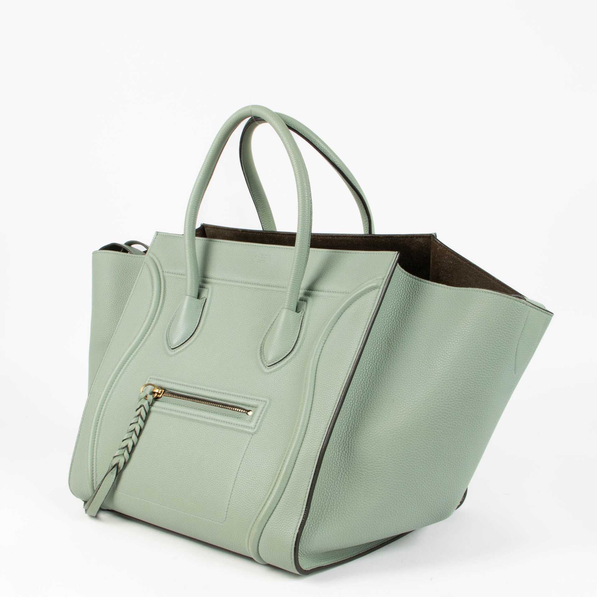 Shop the authentic Celine Glacier Blue Medium Phantom Luggage Tote Bag second hand on Labellov.com