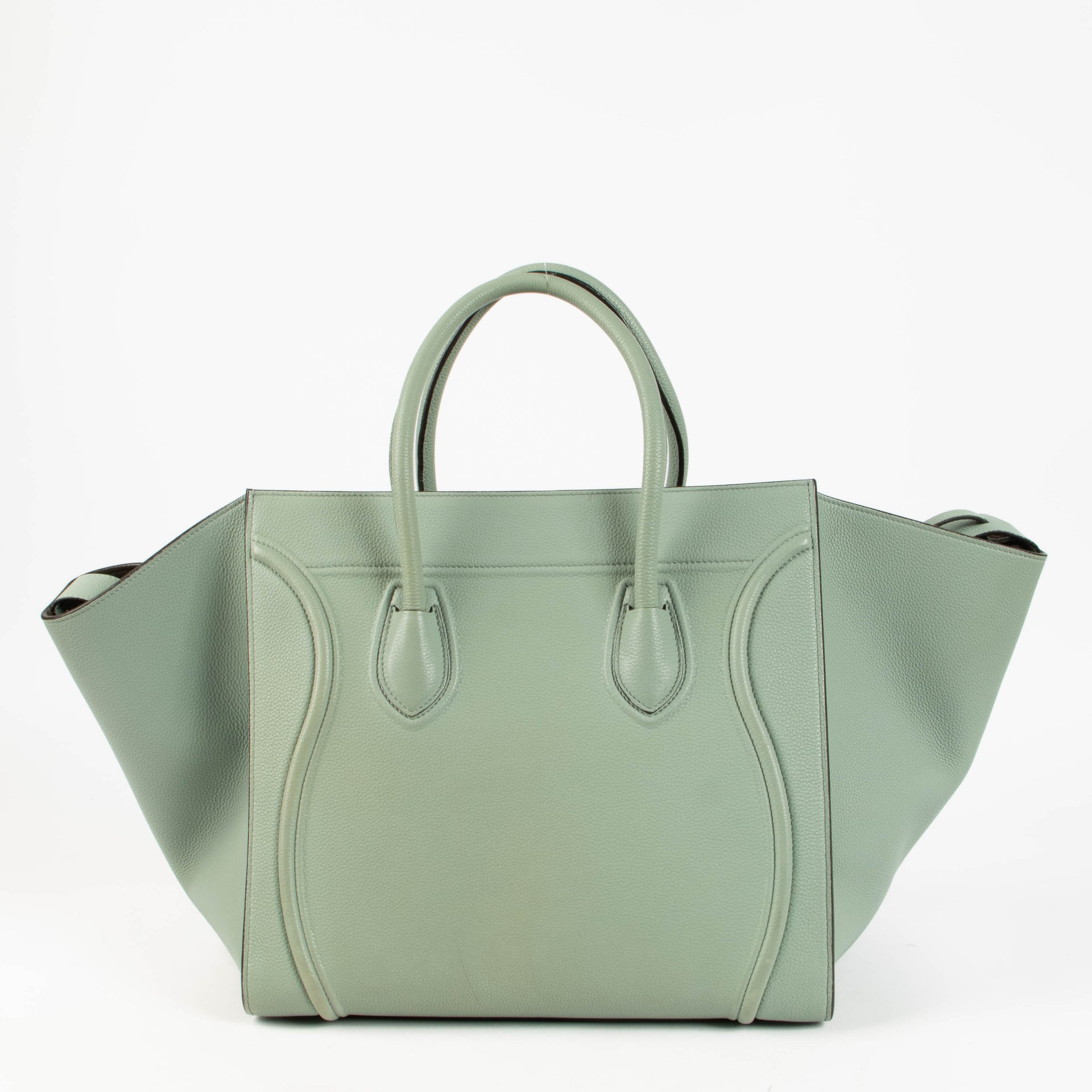 Shop the authentic Celine Glacier Blue Medium Phantom Luggage Tote Bag second hand on Labellov.com