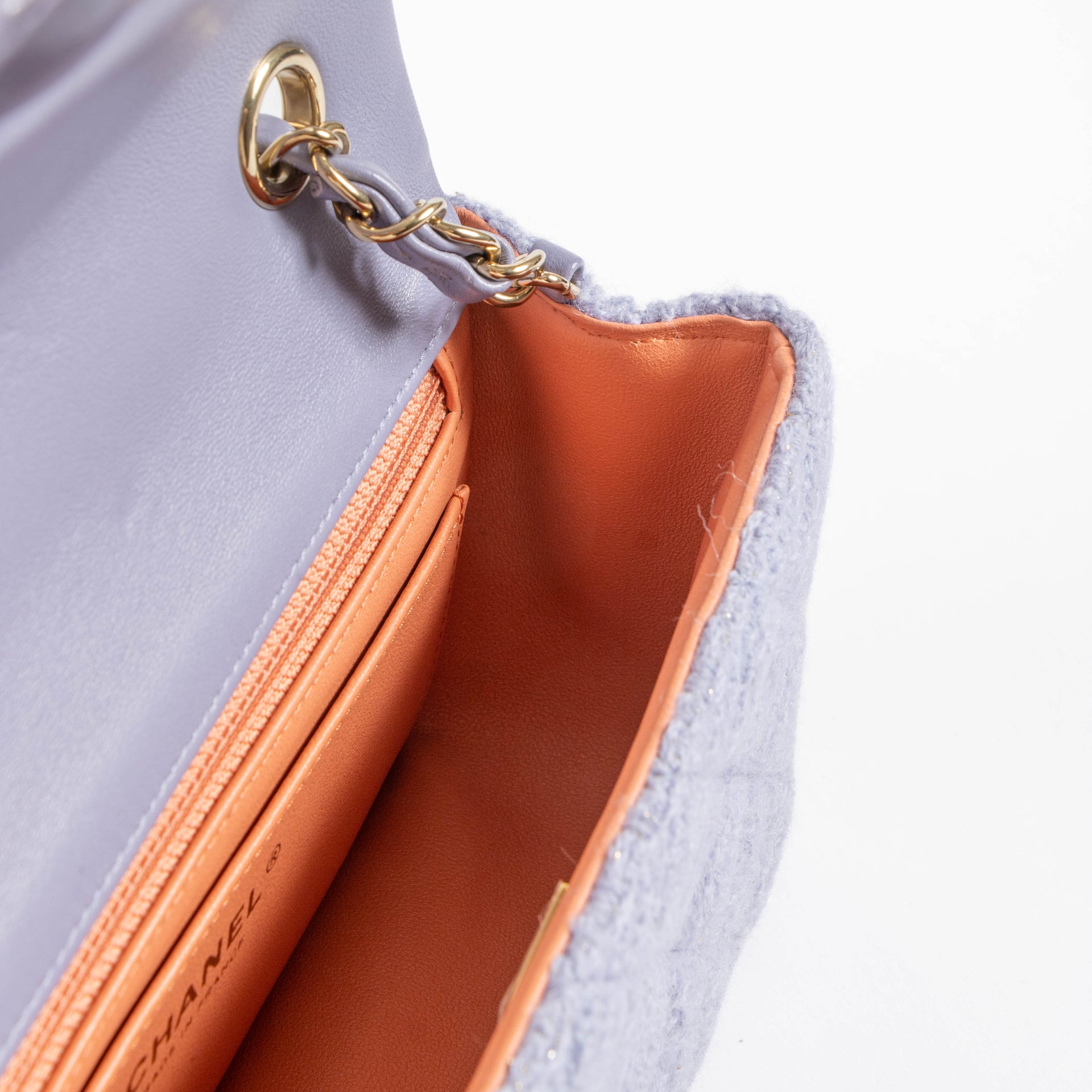Chanel Purple Tweed Mini Classic Rectangular Bag