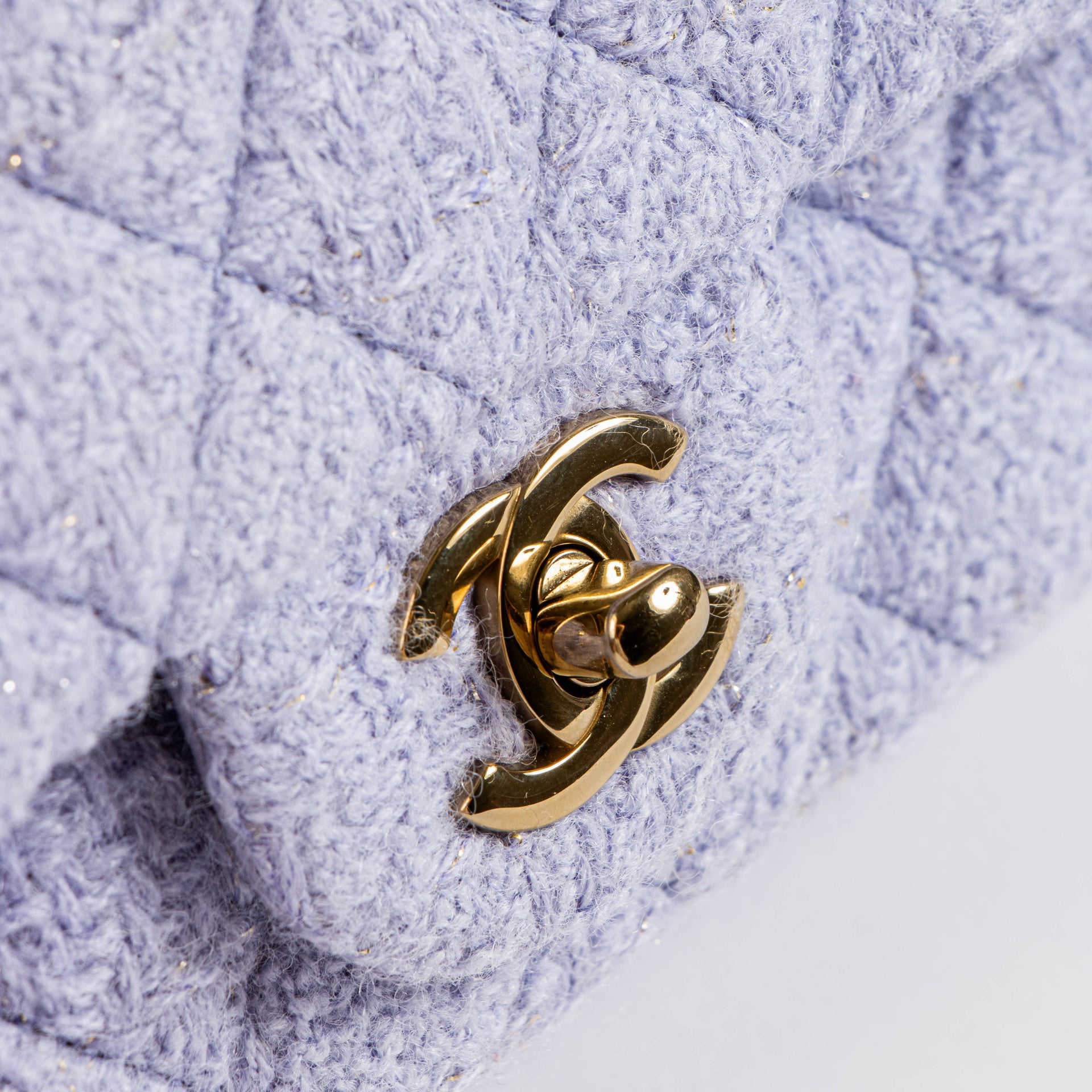 Chanel Purple Tweed Mini Classic Rectangular Bag