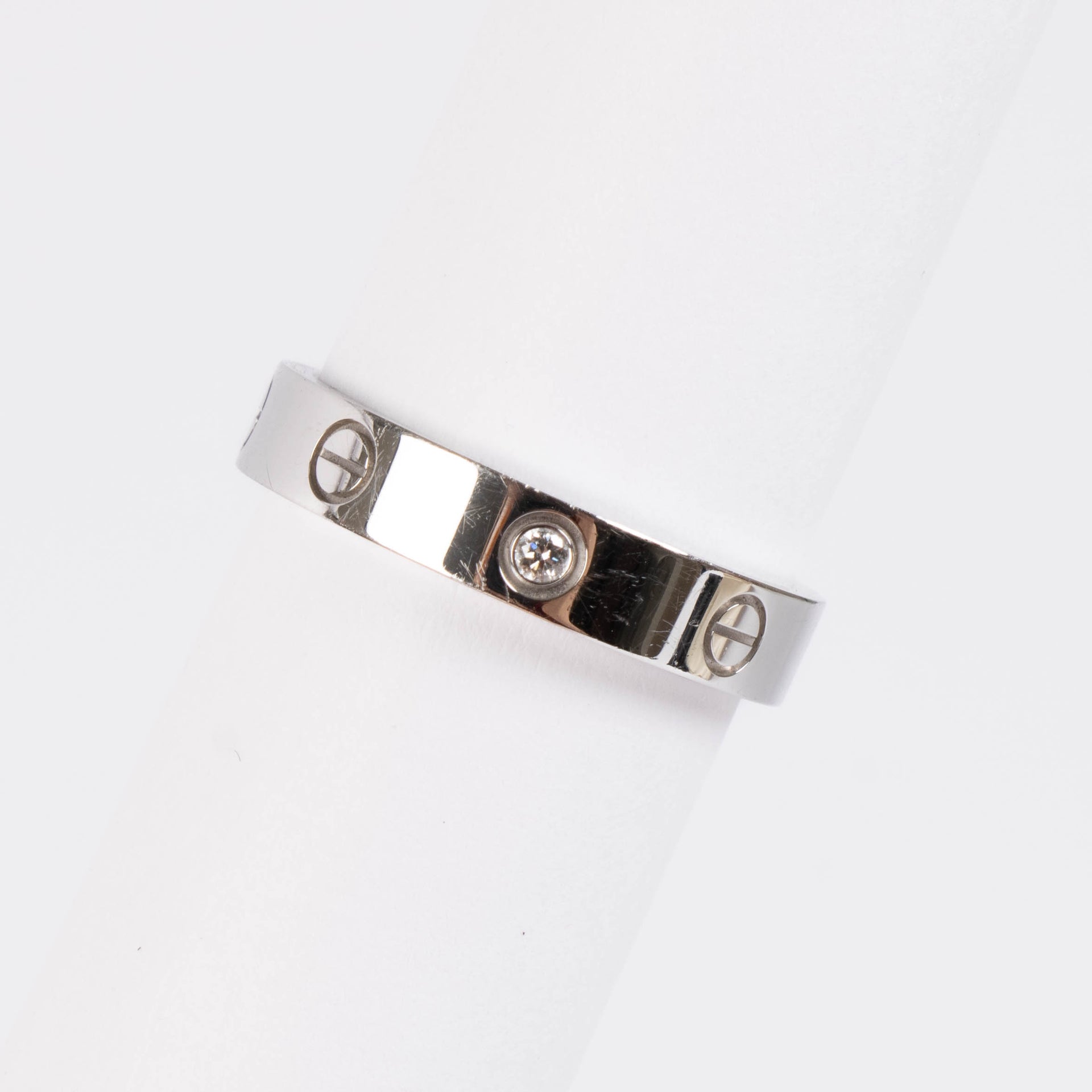 Shop this 100% authentic Cartier White Gold Love Ring Small Model 1 Diamond at Labellov.com.