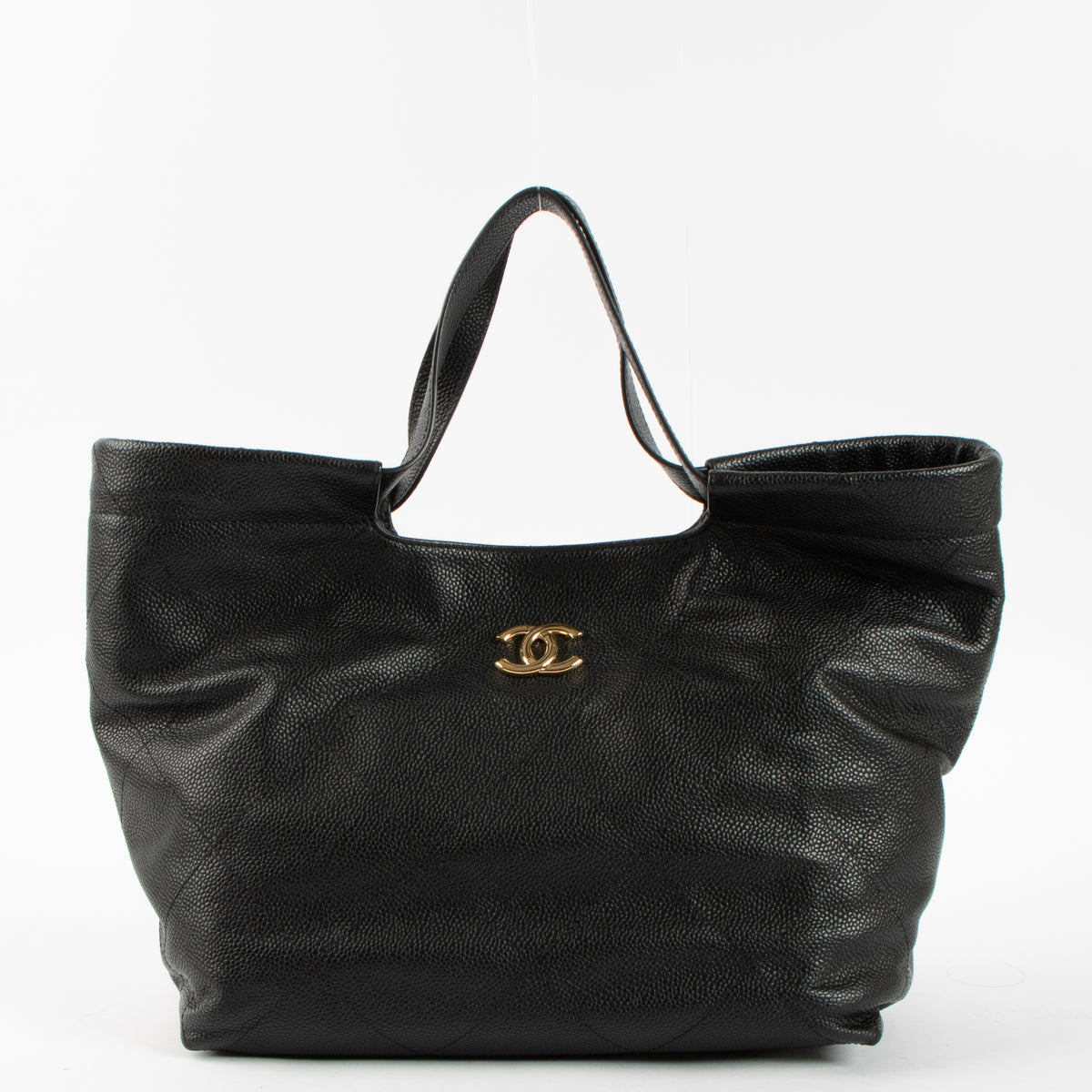Shop this authentic Chanel 26P Black Soft Caviar CC Small Shoppping Bag pre-loved on Labellov.com