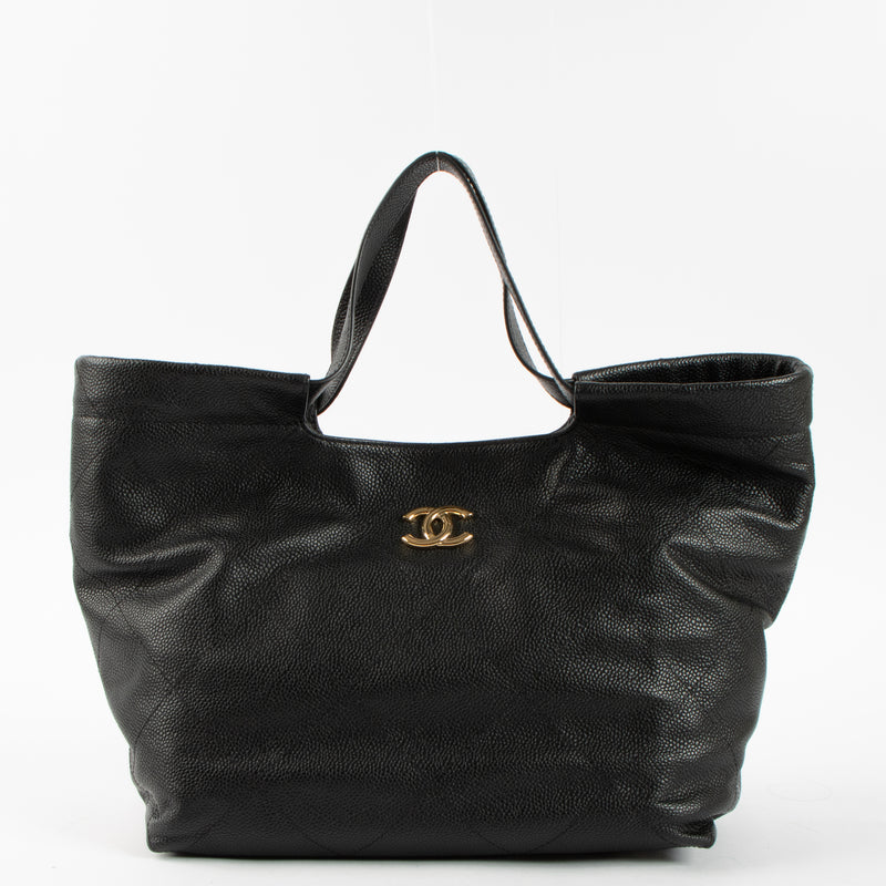 Shop this authentic Chanel 26P Black Soft Caviar CC Small Shoppping Bag pre-loved on Labellov.com